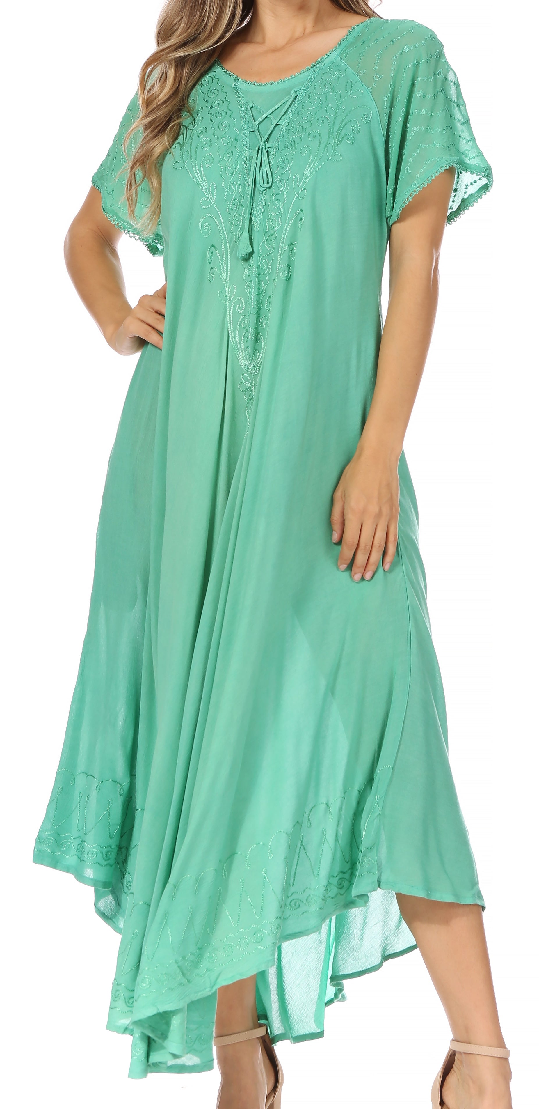 Egan Embroidered Caftan Dress & Cover-Up