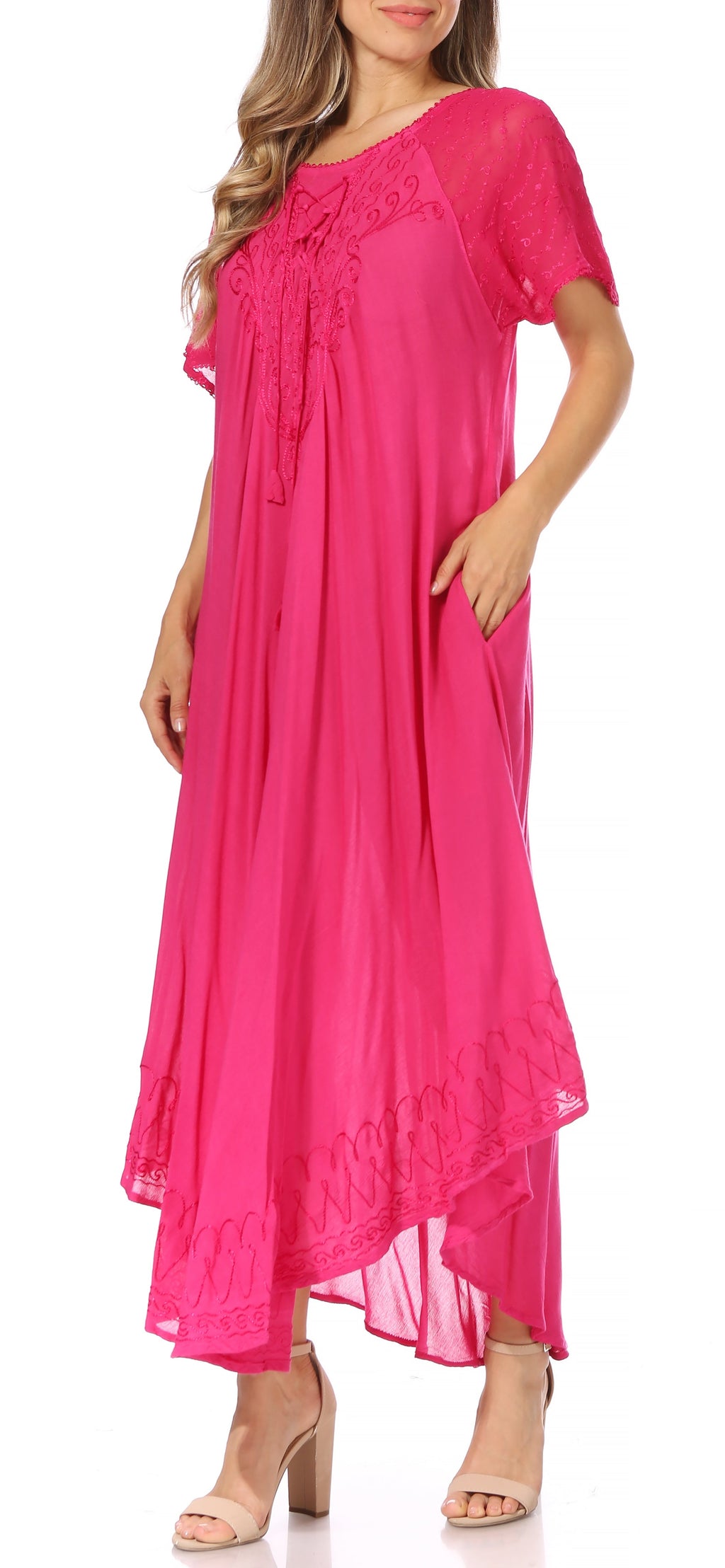 Egan Embroidered Caftan Dress & Cover-Up