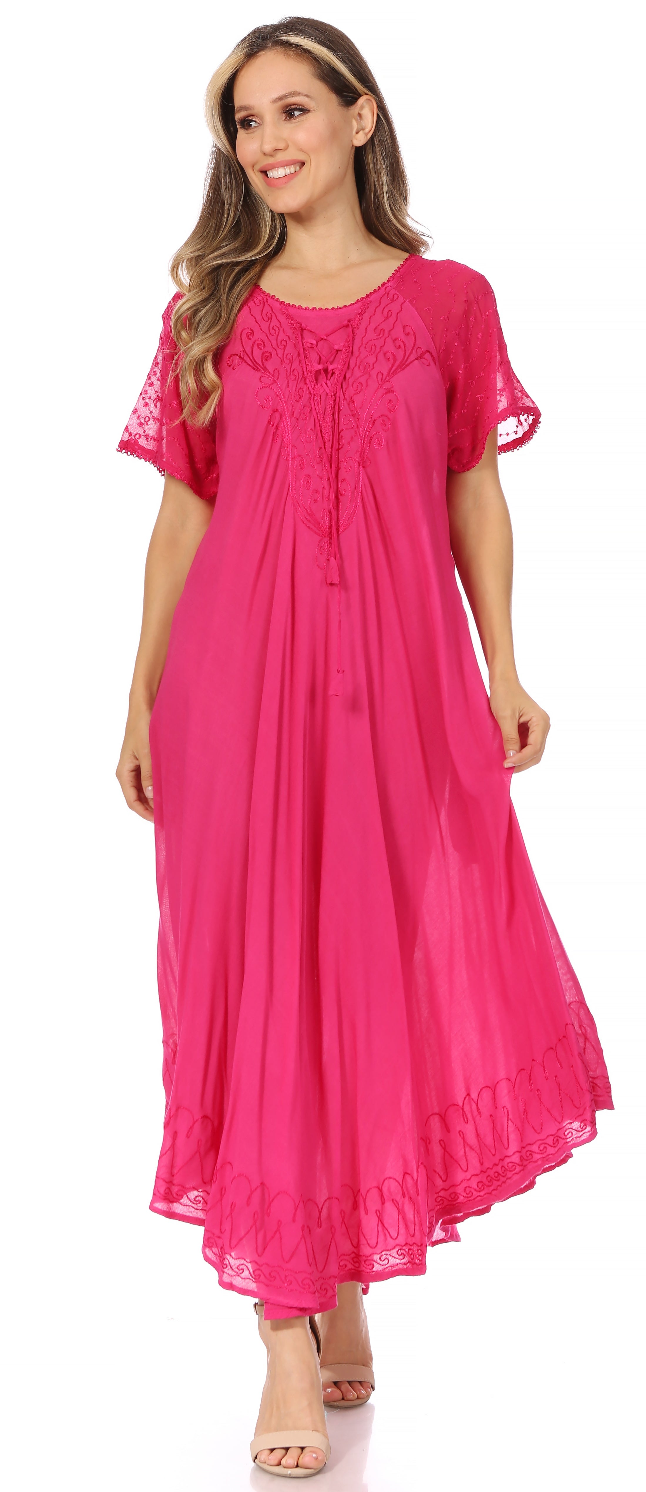 Egan Embroidered Caftan Dress & Cover-Up