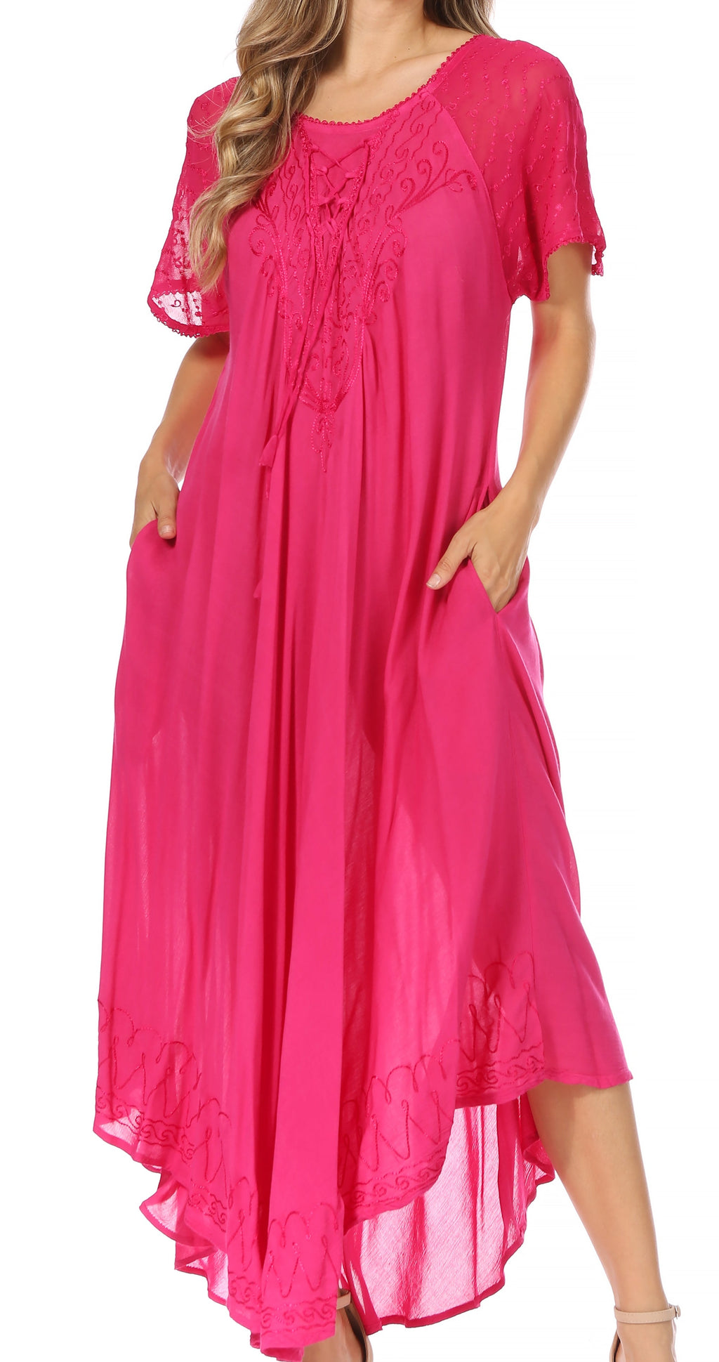 Egan Embroidered Caftan Dress & Cover-Up