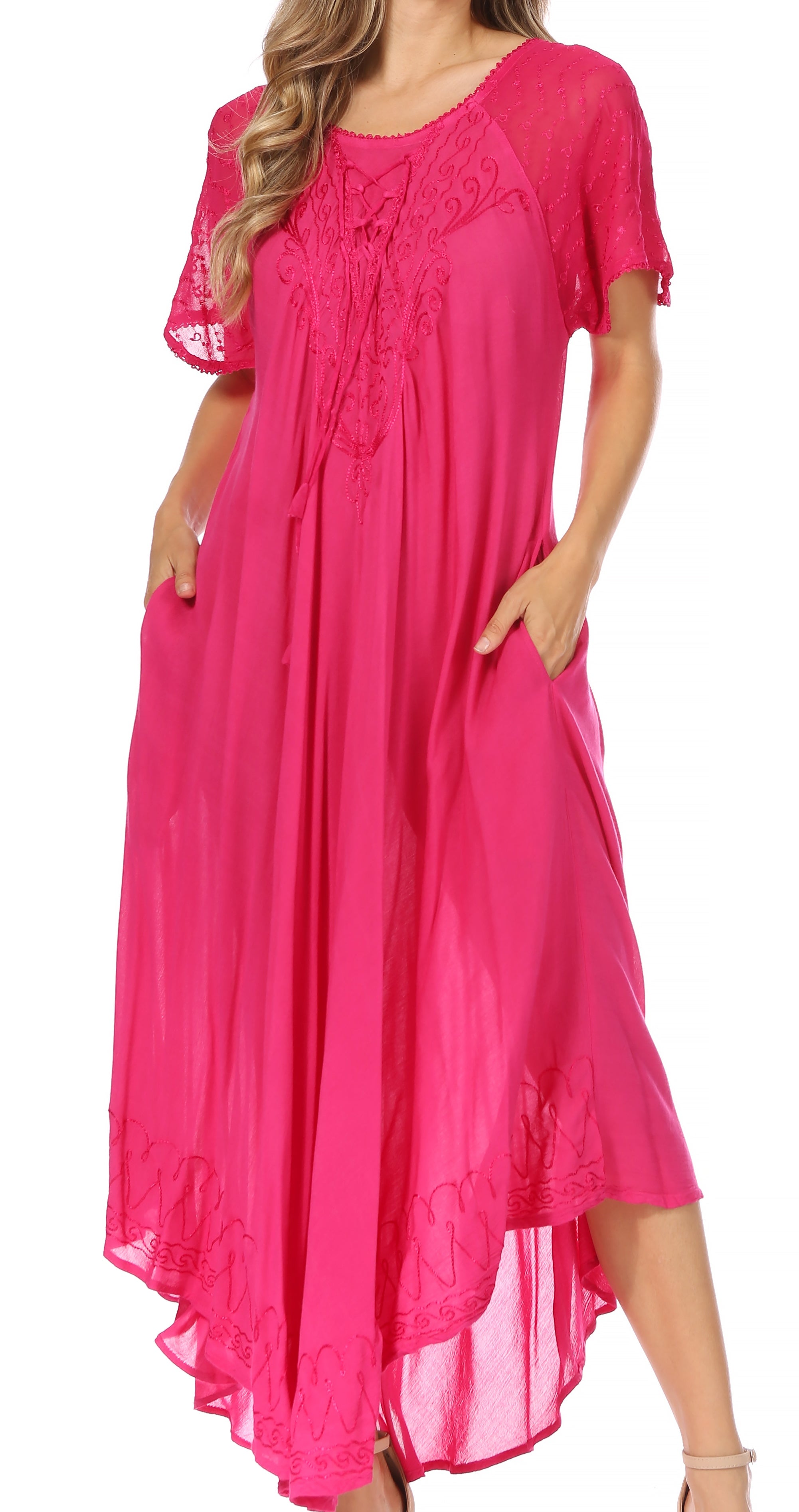 Egan Embroidered Caftan Dress & Cover-Up