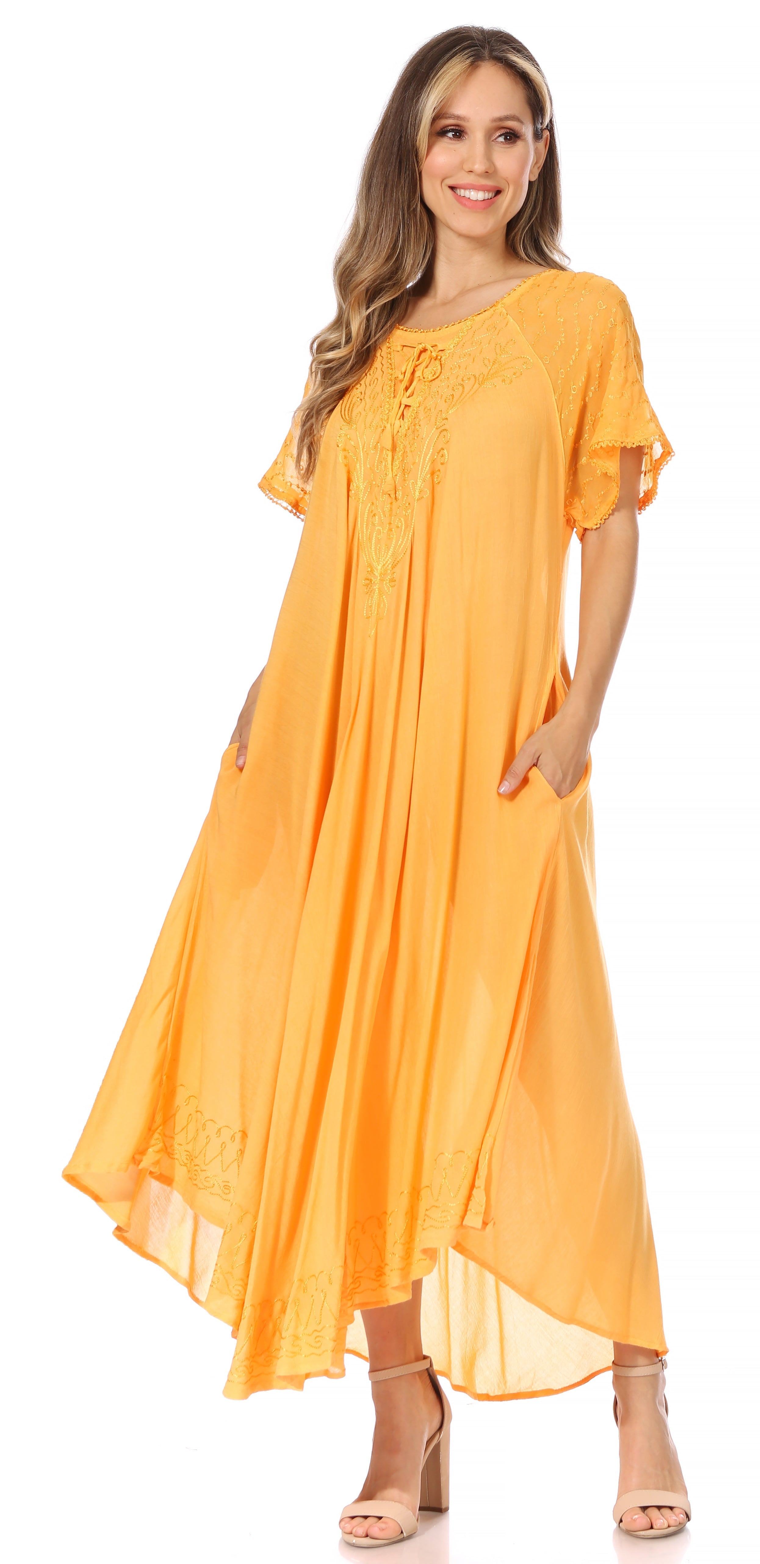 Egan Embroidered Caftan Dress & Cover-Up