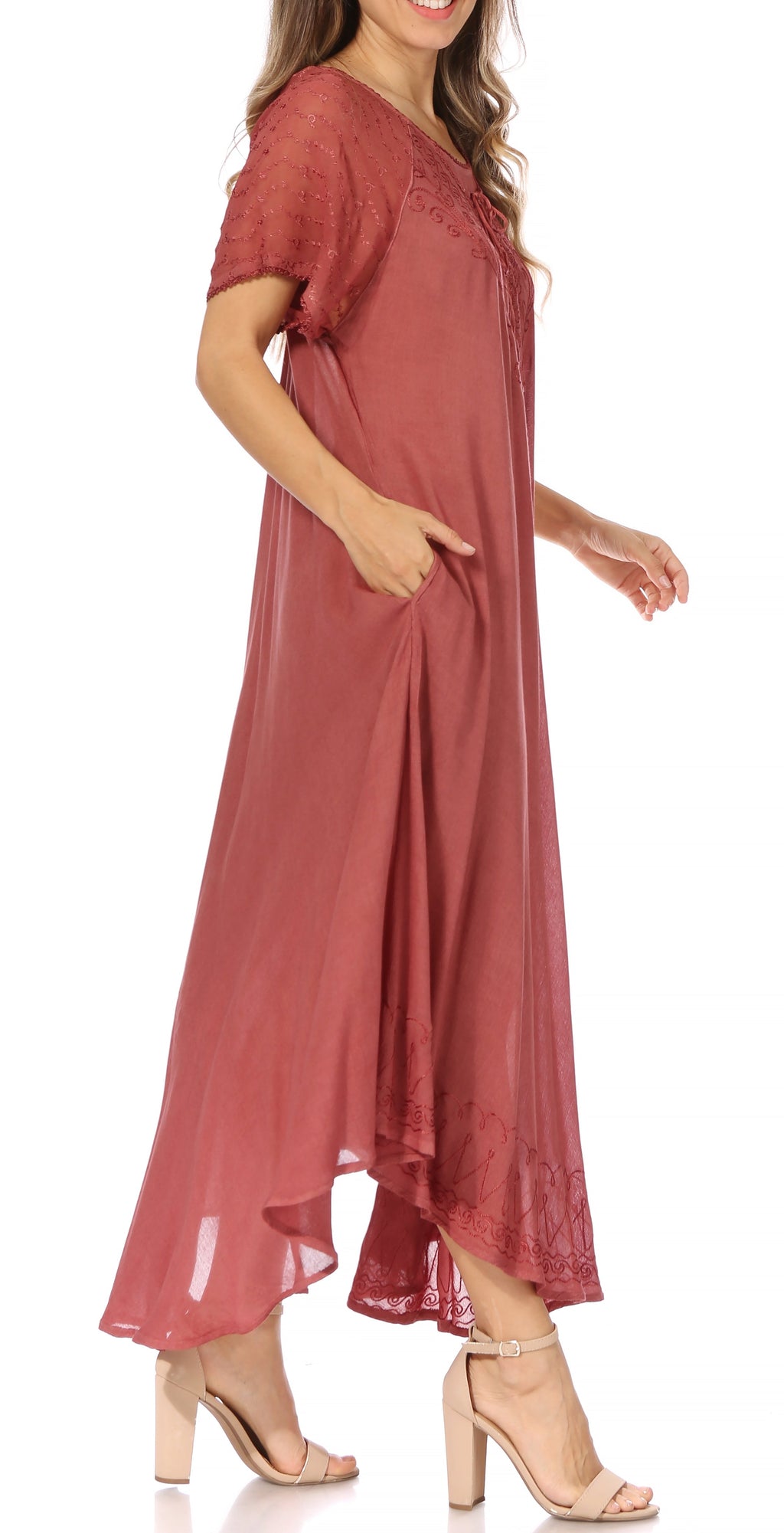 Egan Embroidered Caftan Dress & Cover-Up