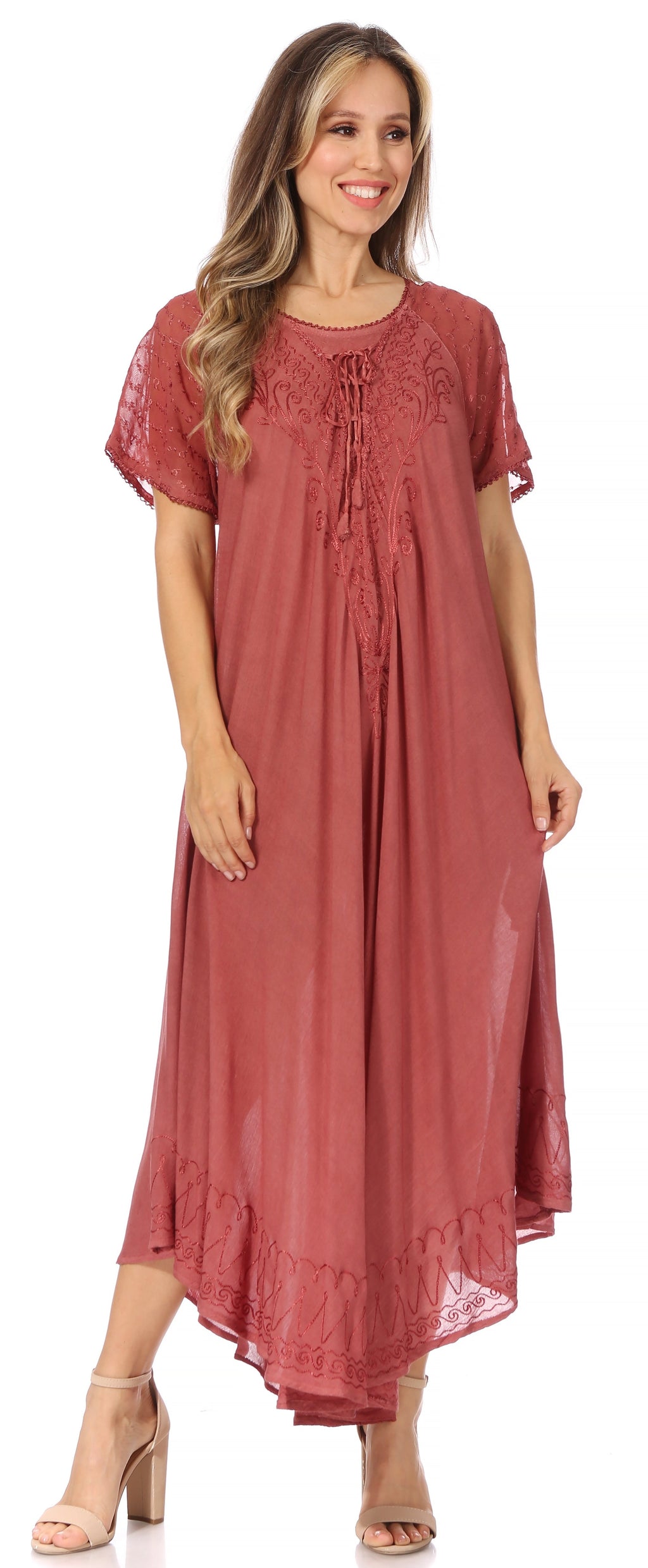Egan Embroidered Caftan Dress & Cover-Up