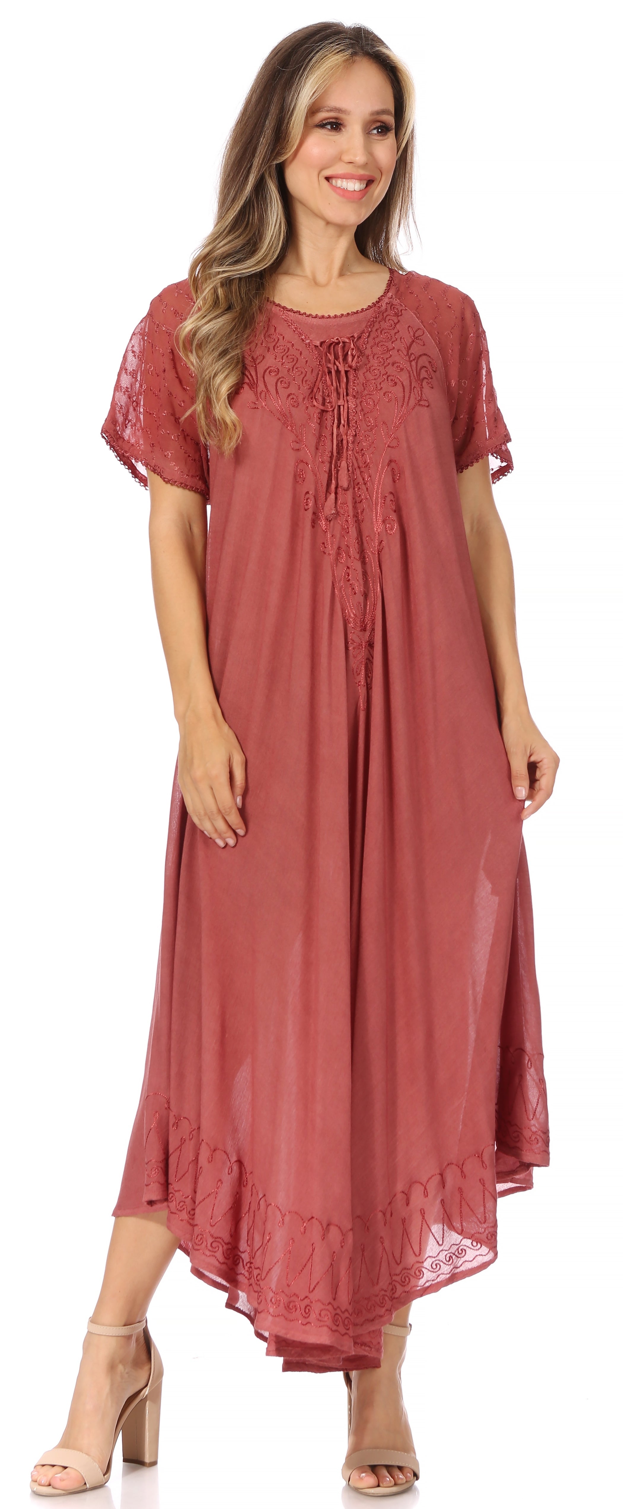 Egan Embroidered Caftan Dress & Cover-Up