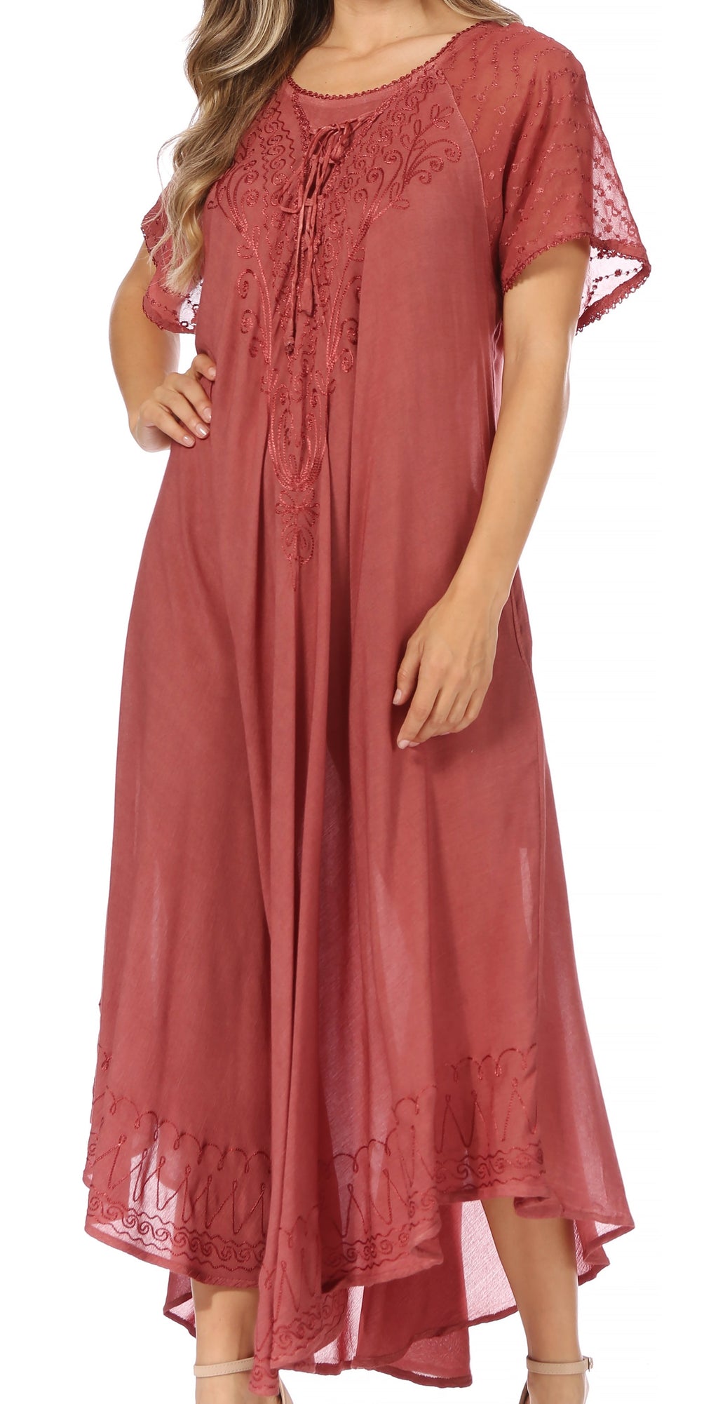 Egan Embroidered Caftan Dress & Cover-Up