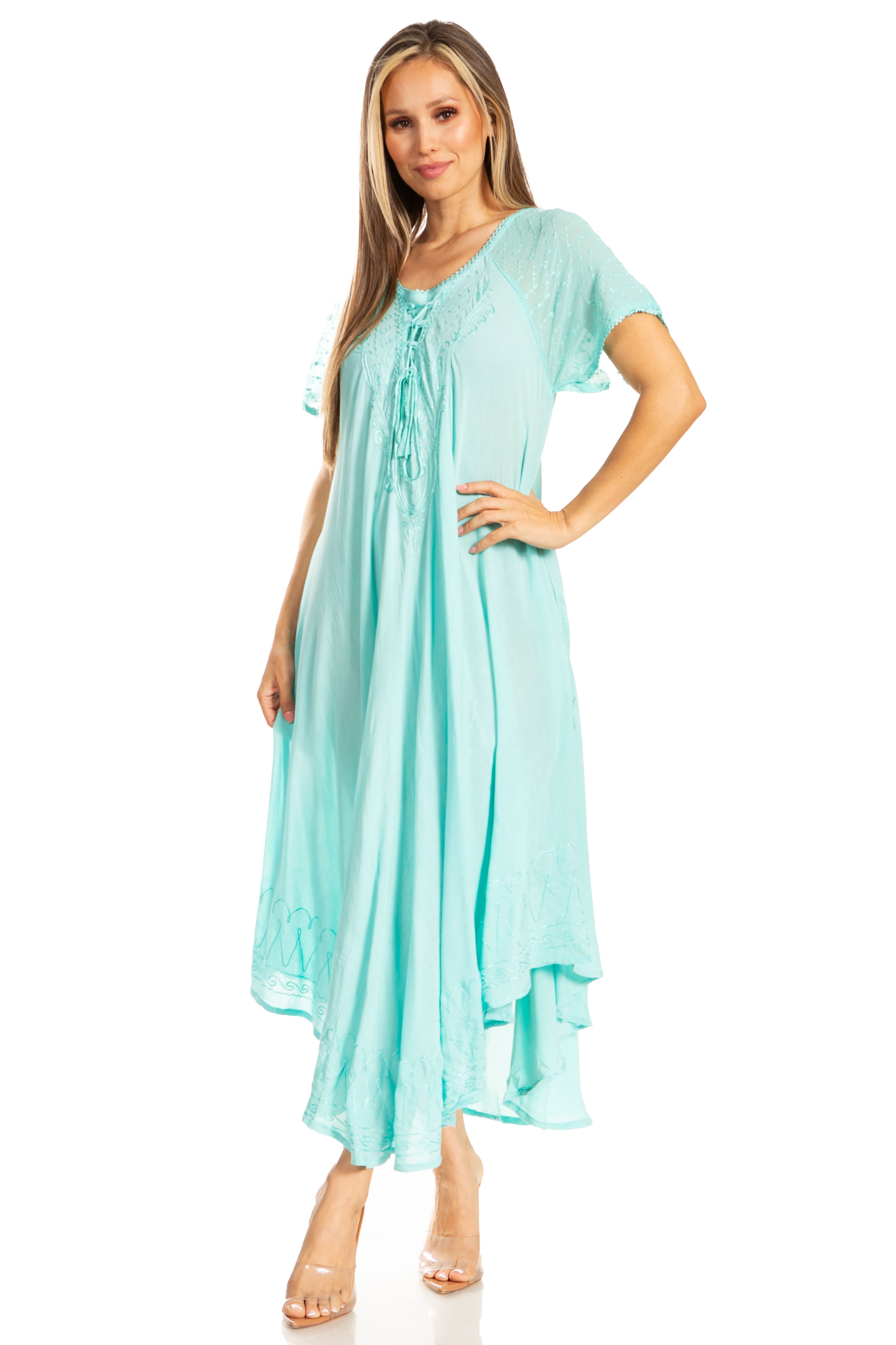 Egan Embroidered Caftan Dress & Cover-Up