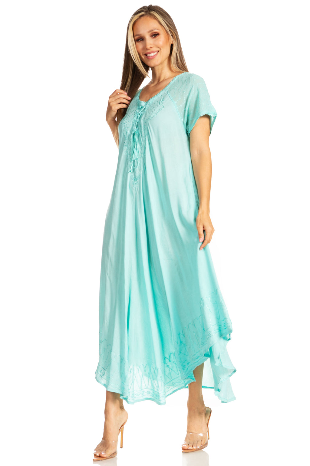 Egan Embroidered Caftan Dress & Cover-Up