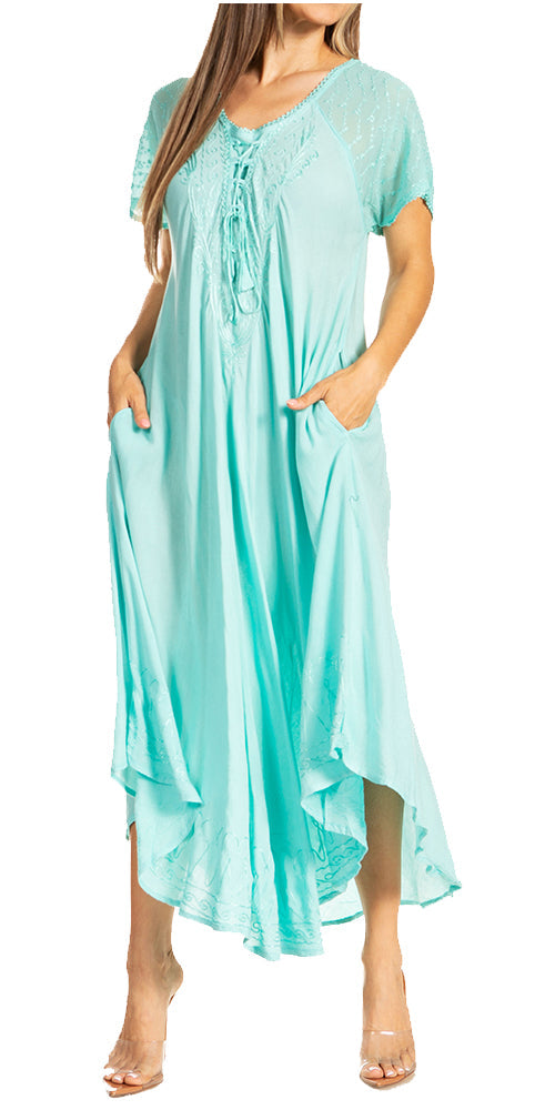 Egan Embroidered Caftan Dress & Cover-Up