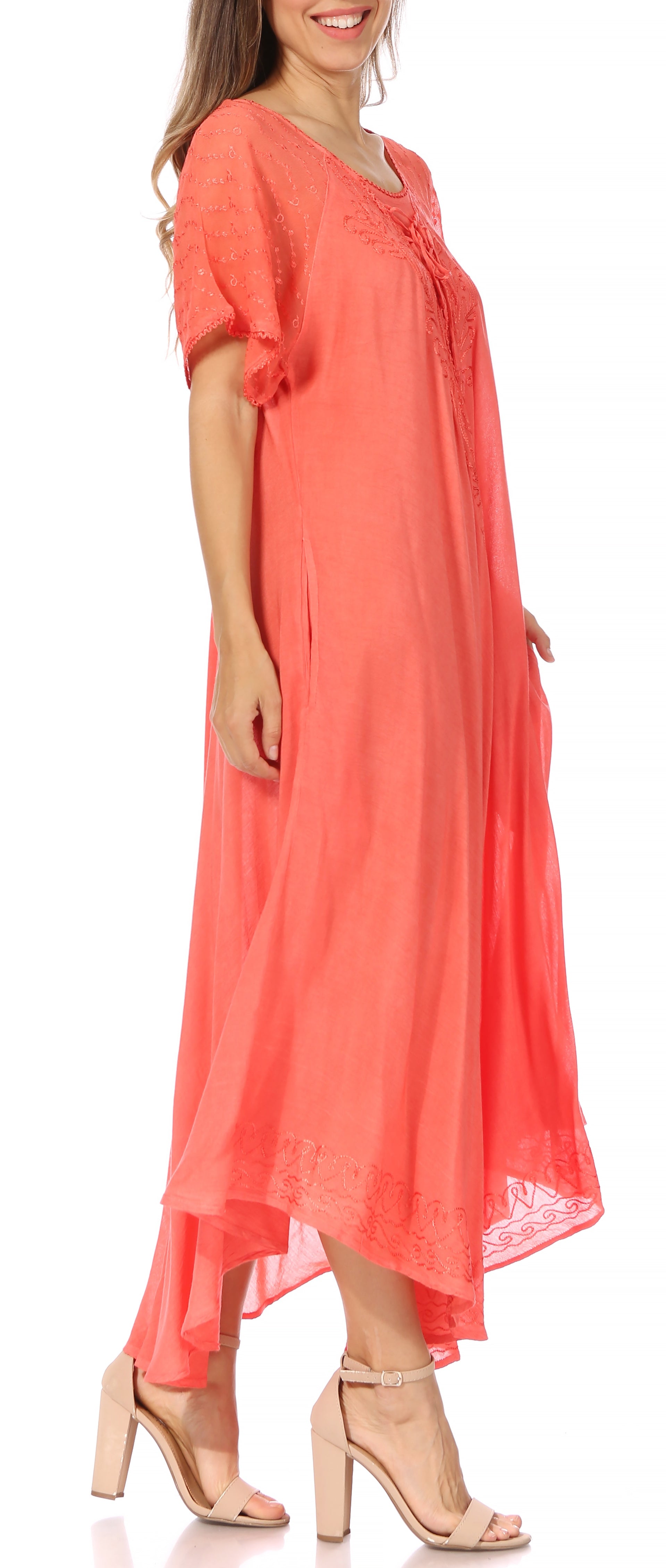 Egan Embroidered Caftan Dress & Cover-Up
