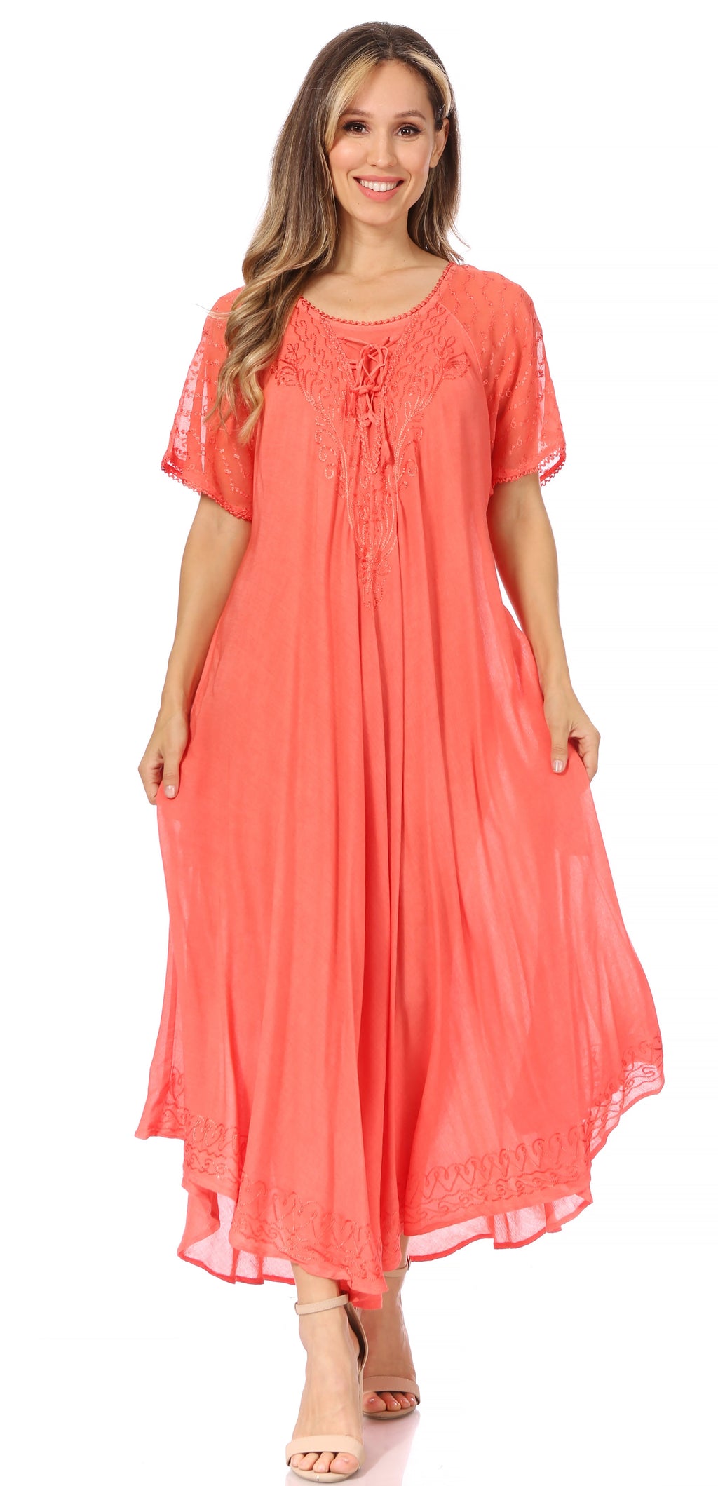 Egan Embroidered Caftan Dress & Cover-Up