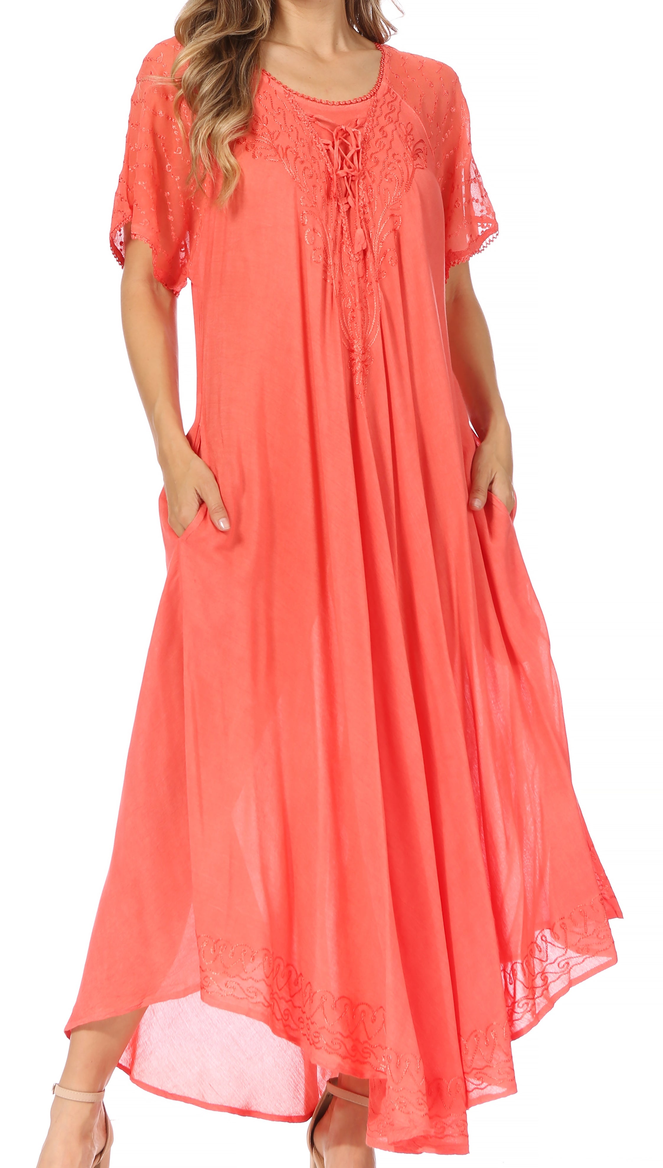 Egan Embroidered Caftan Dress & Cover-Up