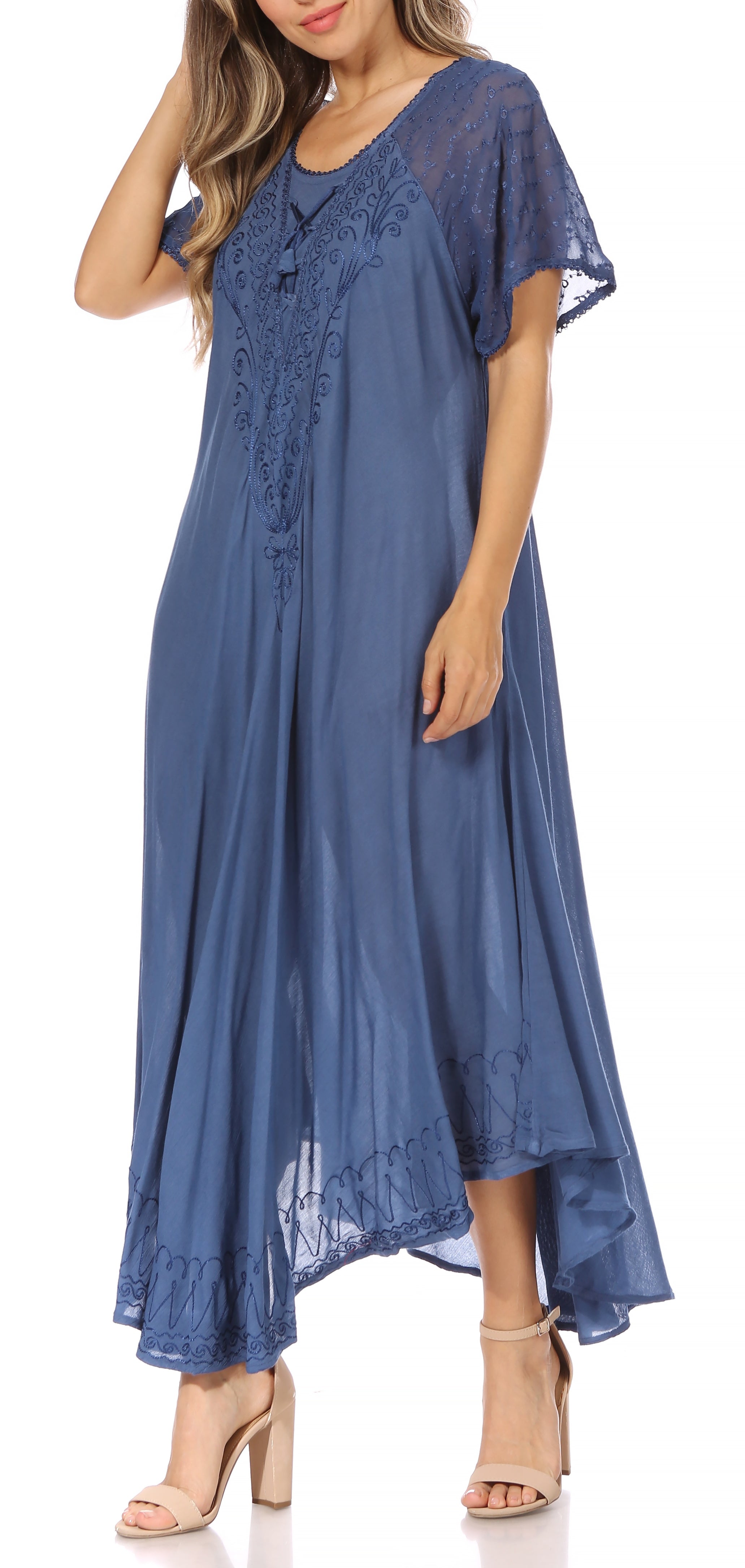 Egan Embroidered Caftan Dress & Cover-Up