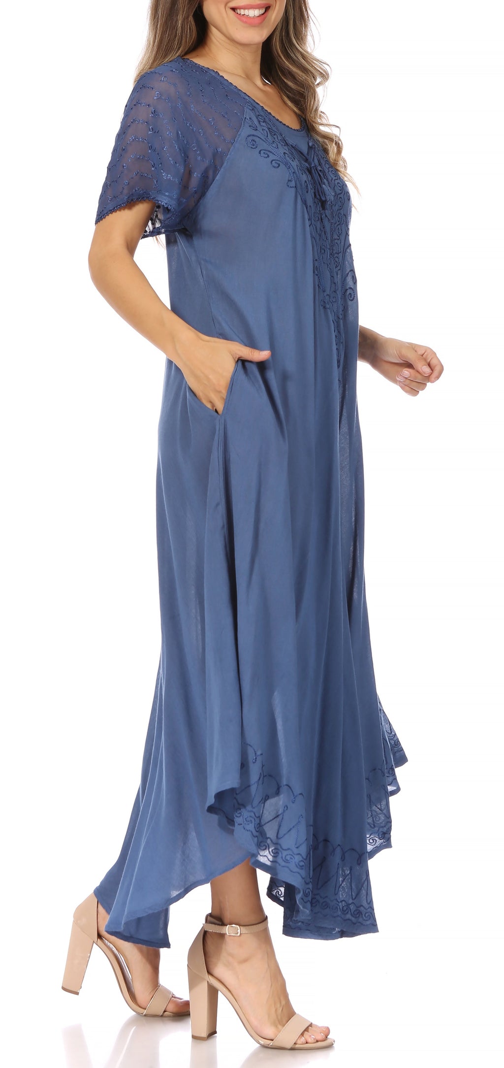 Egan Embroidered Caftan Dress & Cover-Up