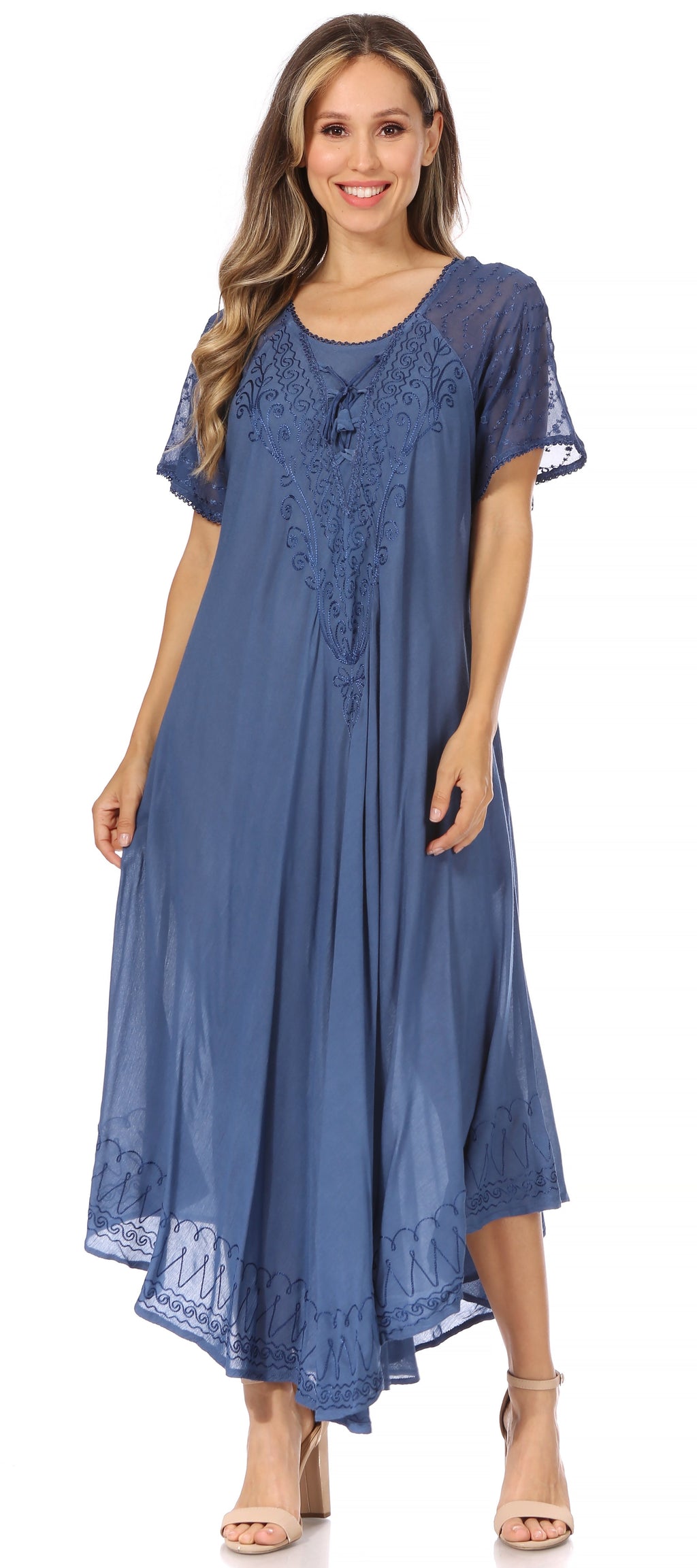 Egan Embroidered Caftan Dress & Cover-Up