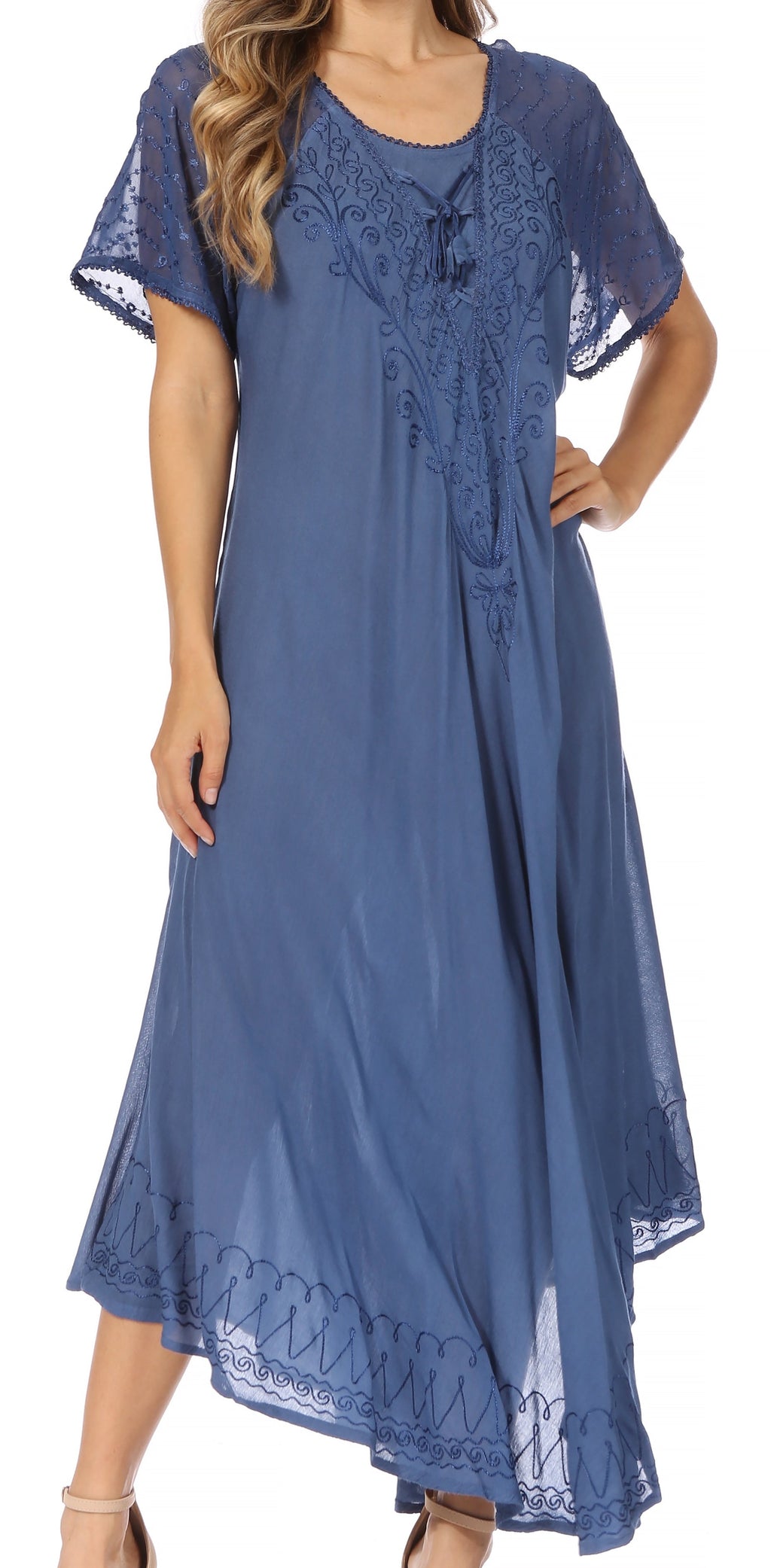 Egan Embroidered Caftan Dress & Cover-Up