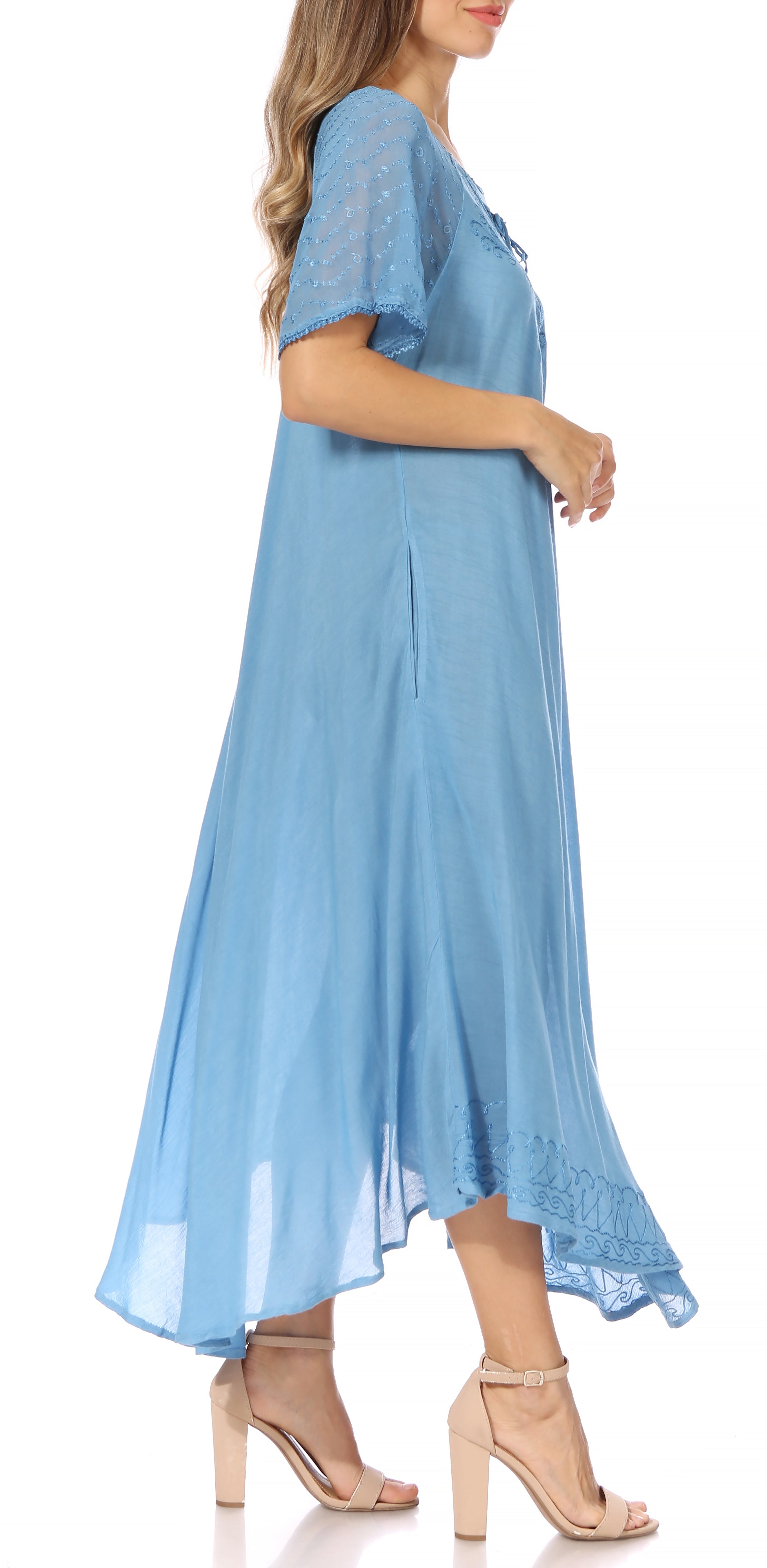 Egan Embroidered Caftan Dress & Cover-Up