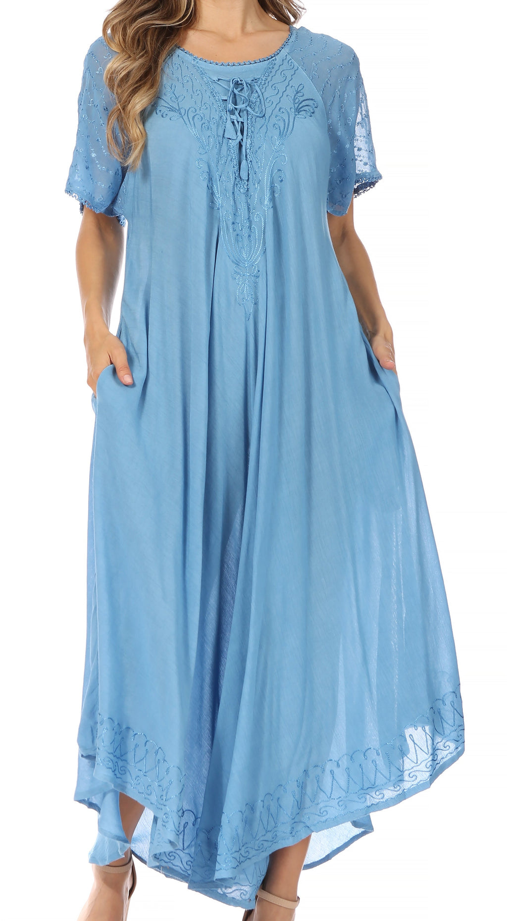 Egan Embroidered Caftan Dress & Cover-Up