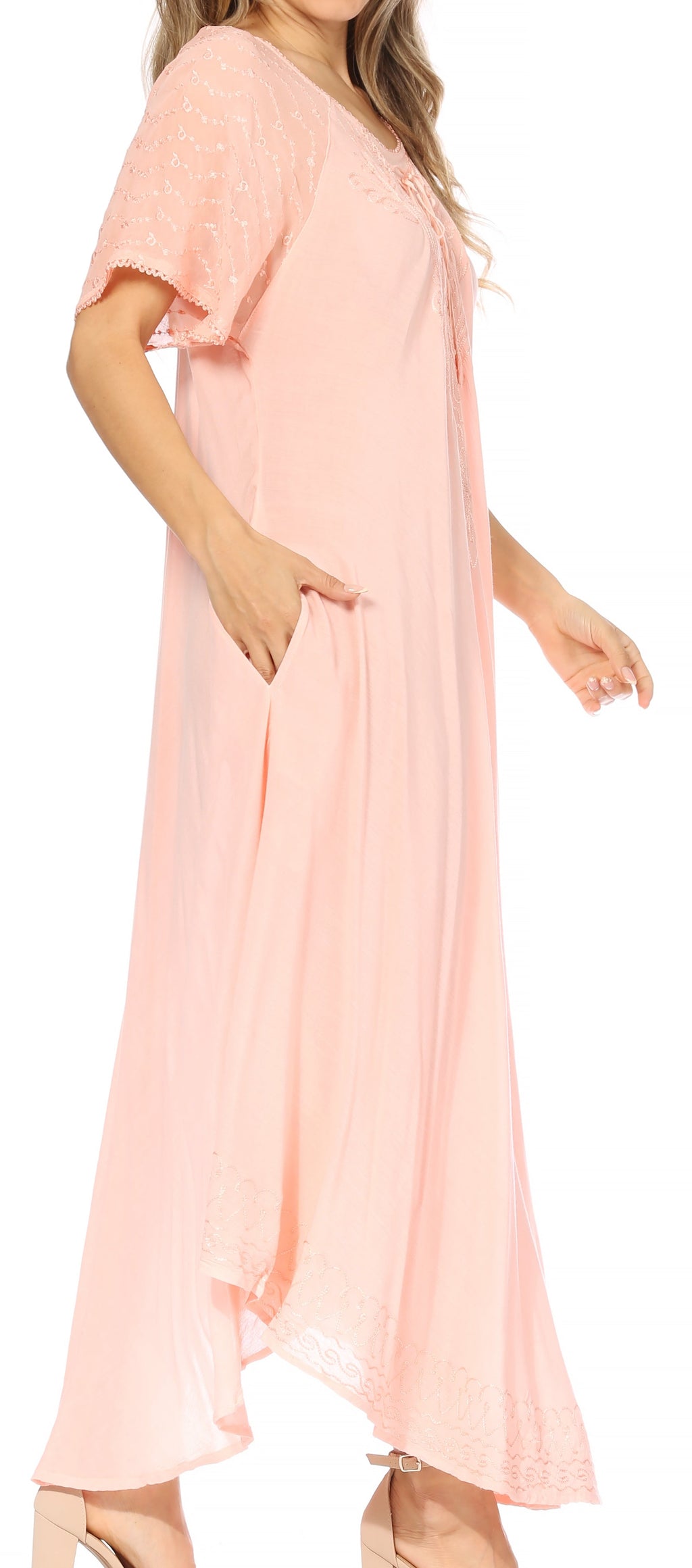 Egan Embroidered Caftan Dress & Cover-Up