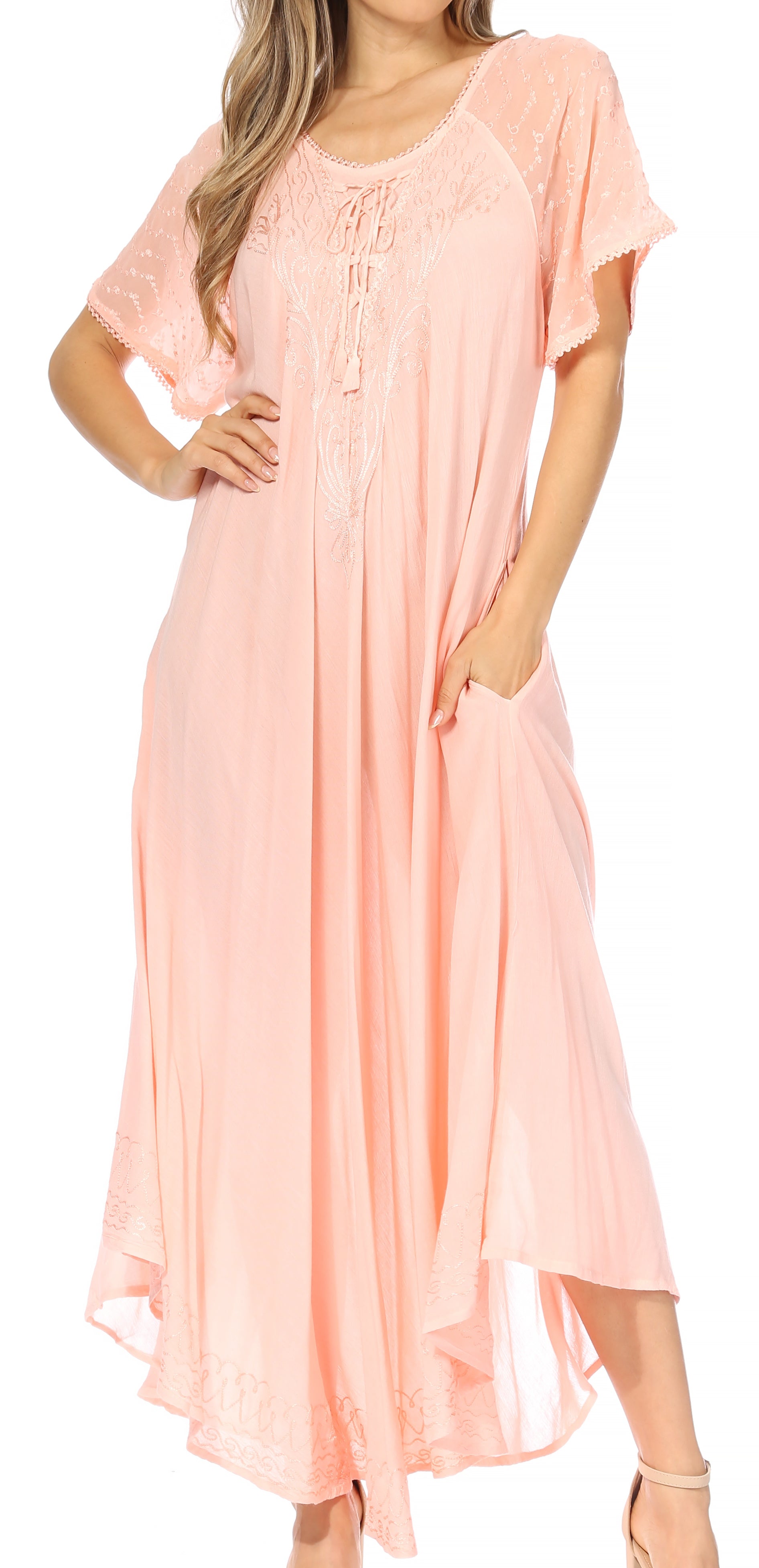 Egan Embroidered Caftan Dress & Cover-Up