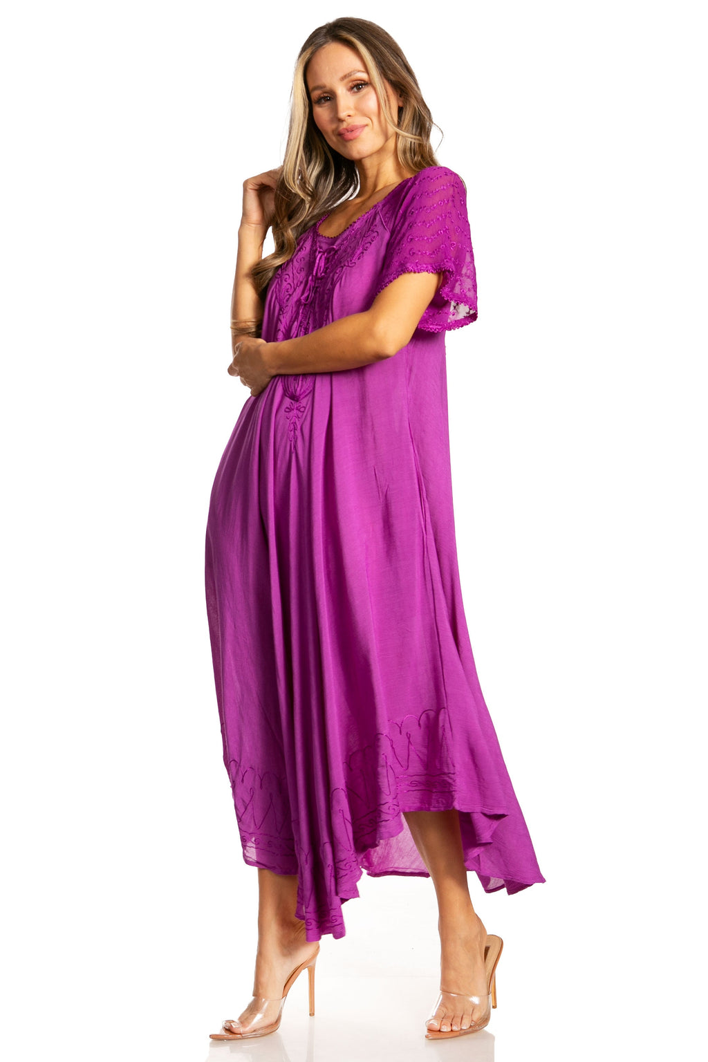 Egan Embroidered Caftan Dress & Cover-Up