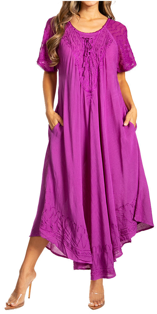 Egan Embroidered Caftan Dress & Cover-Up