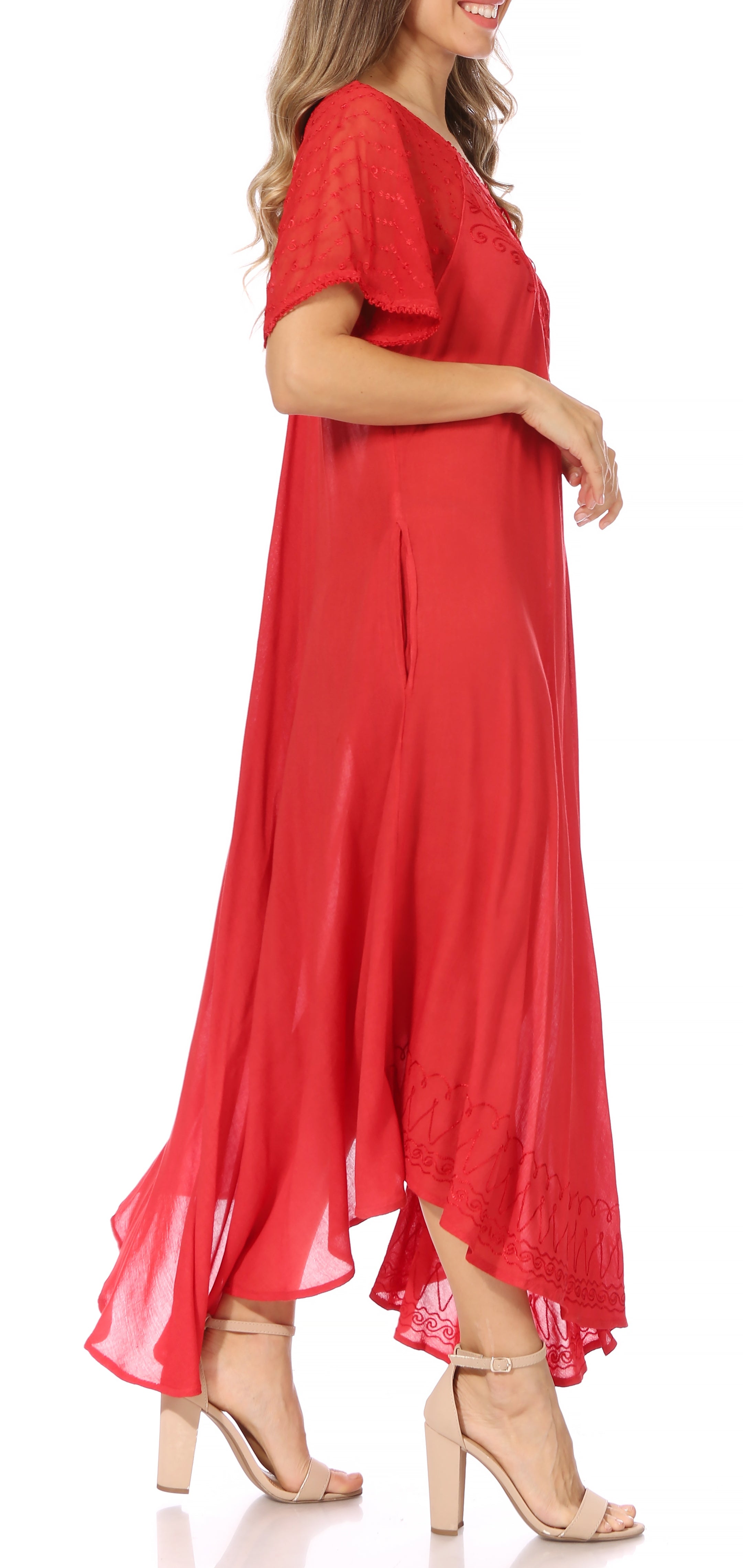 Egan Embroidered Caftan Dress & Cover-Up