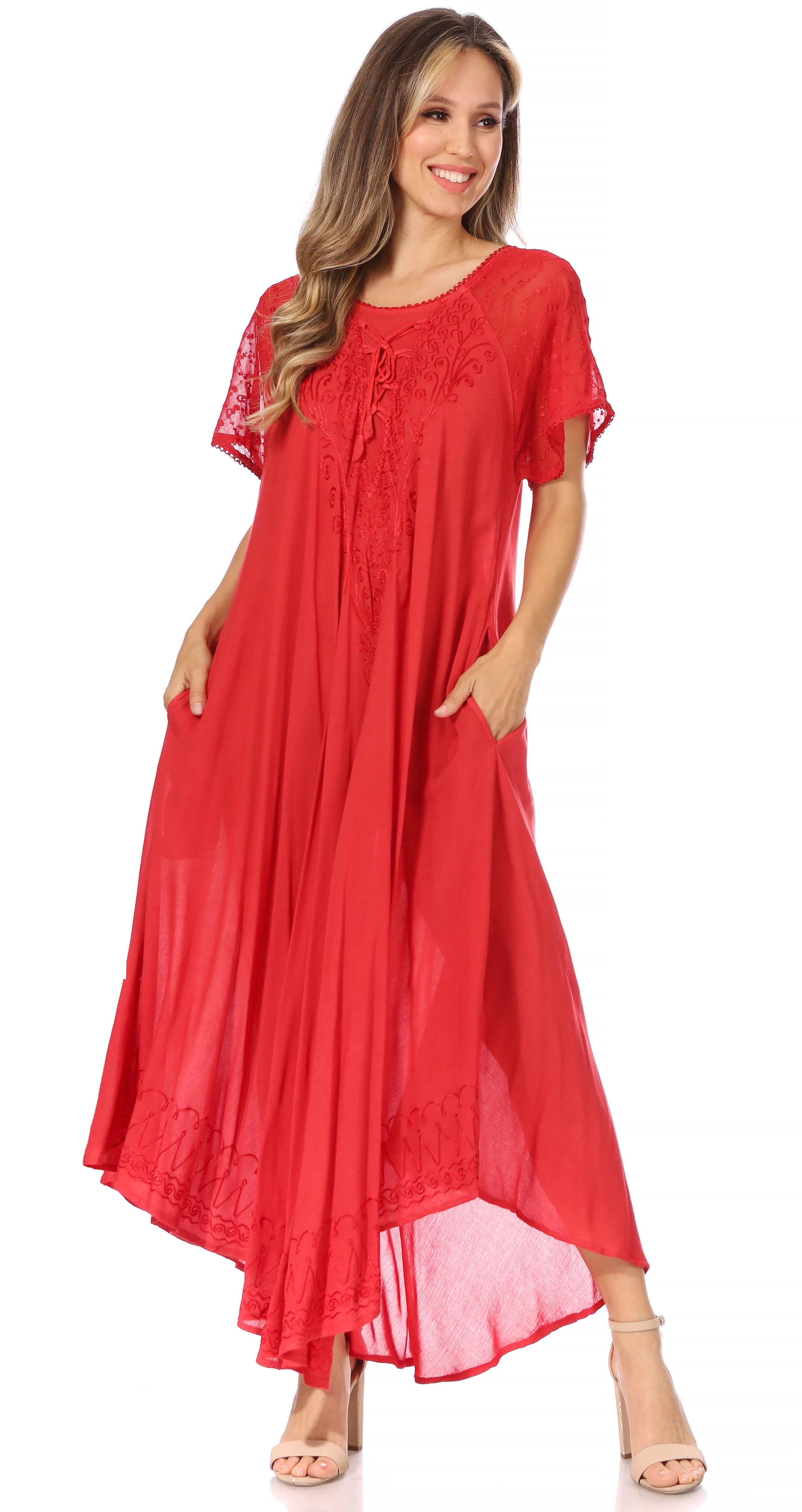 Egan Embroidered Caftan Dress & Cover-Up