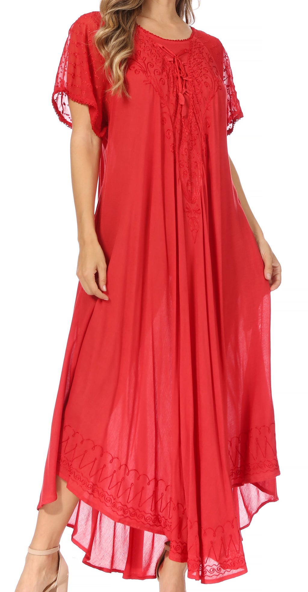 Egan Embroidered Caftan Dress & Cover-Up
