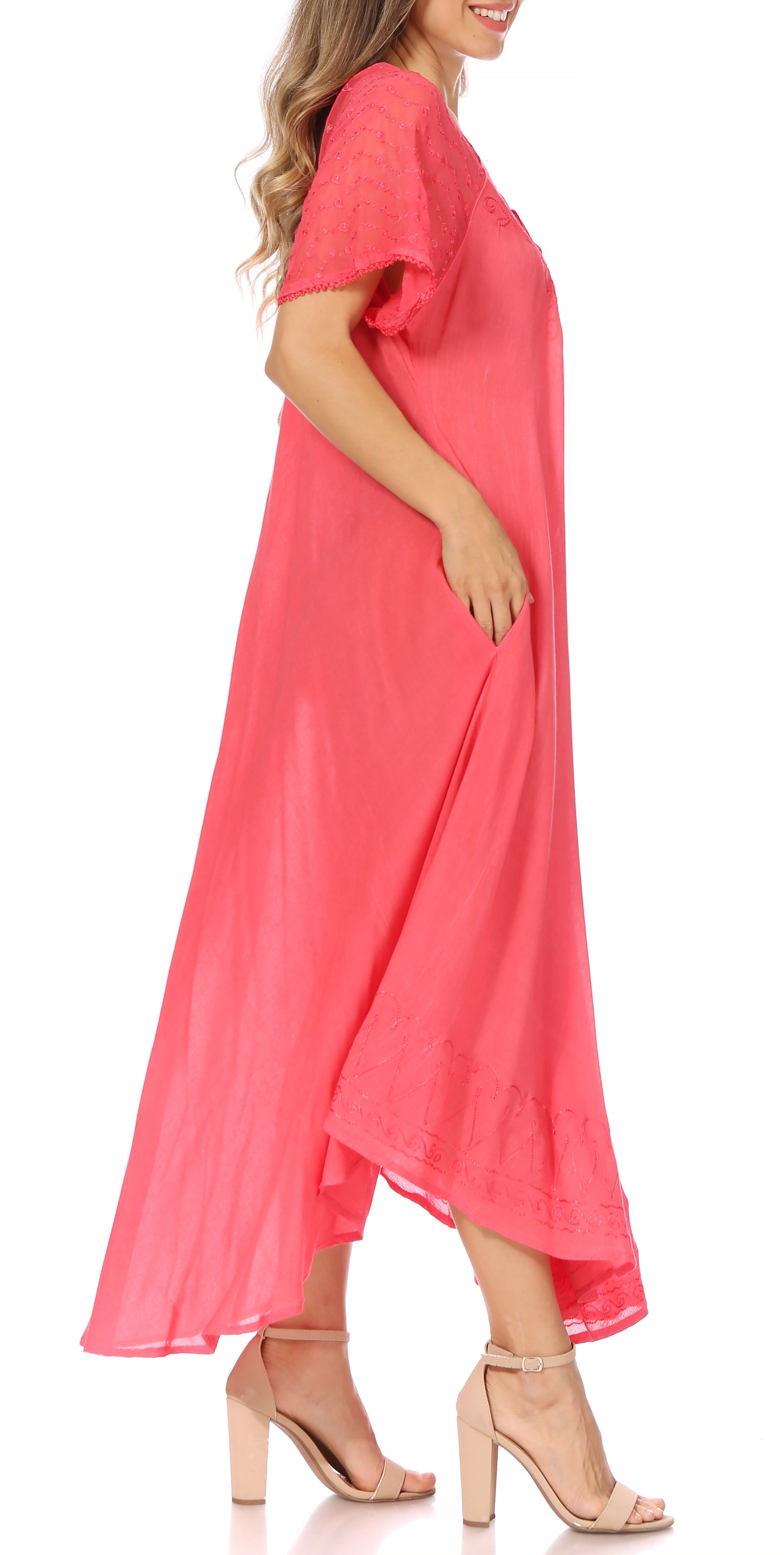 Egan Embroidered Caftan Dress & Cover-Up
