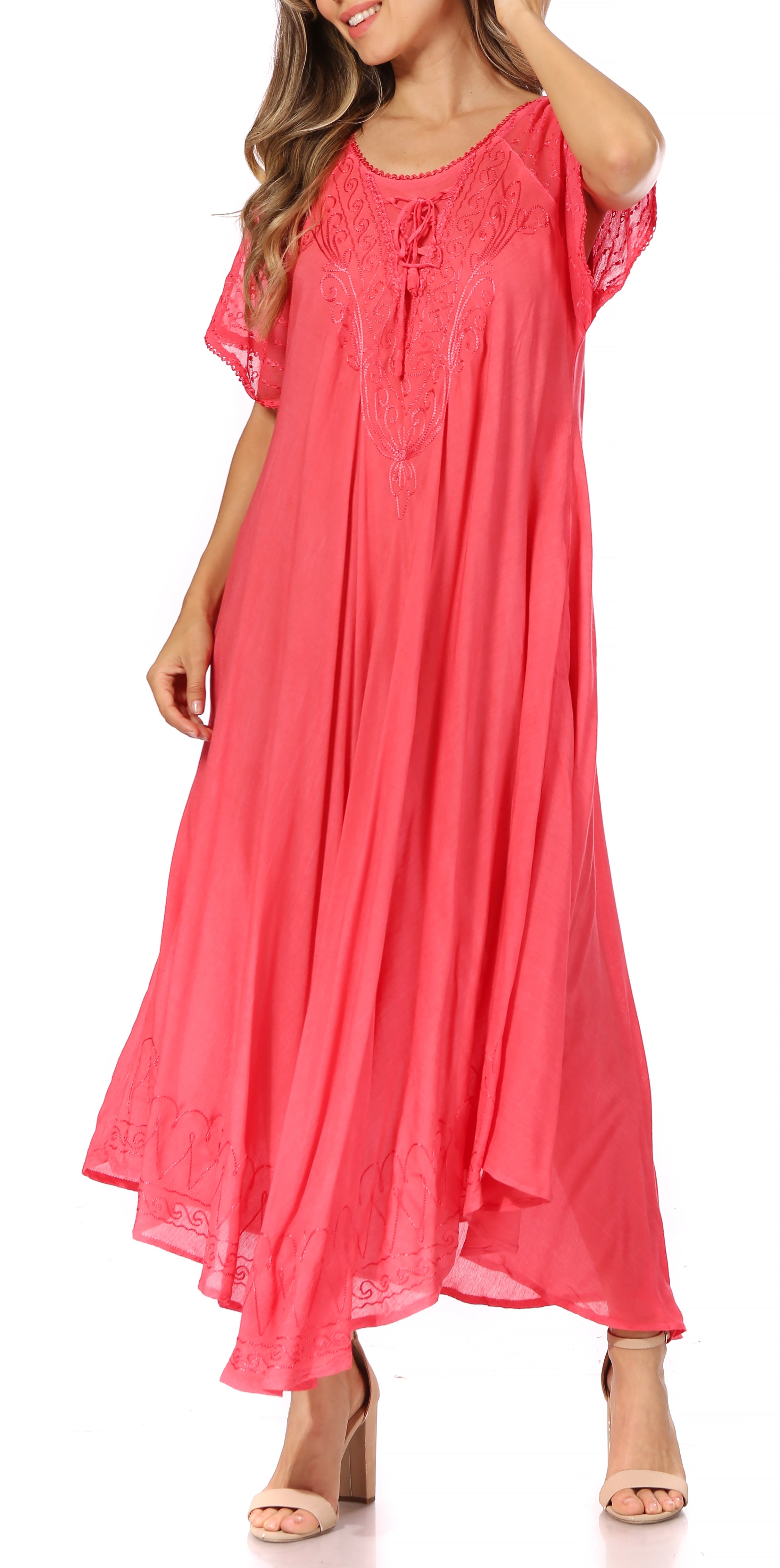 Egan Embroidered Caftan Dress & Cover-Up