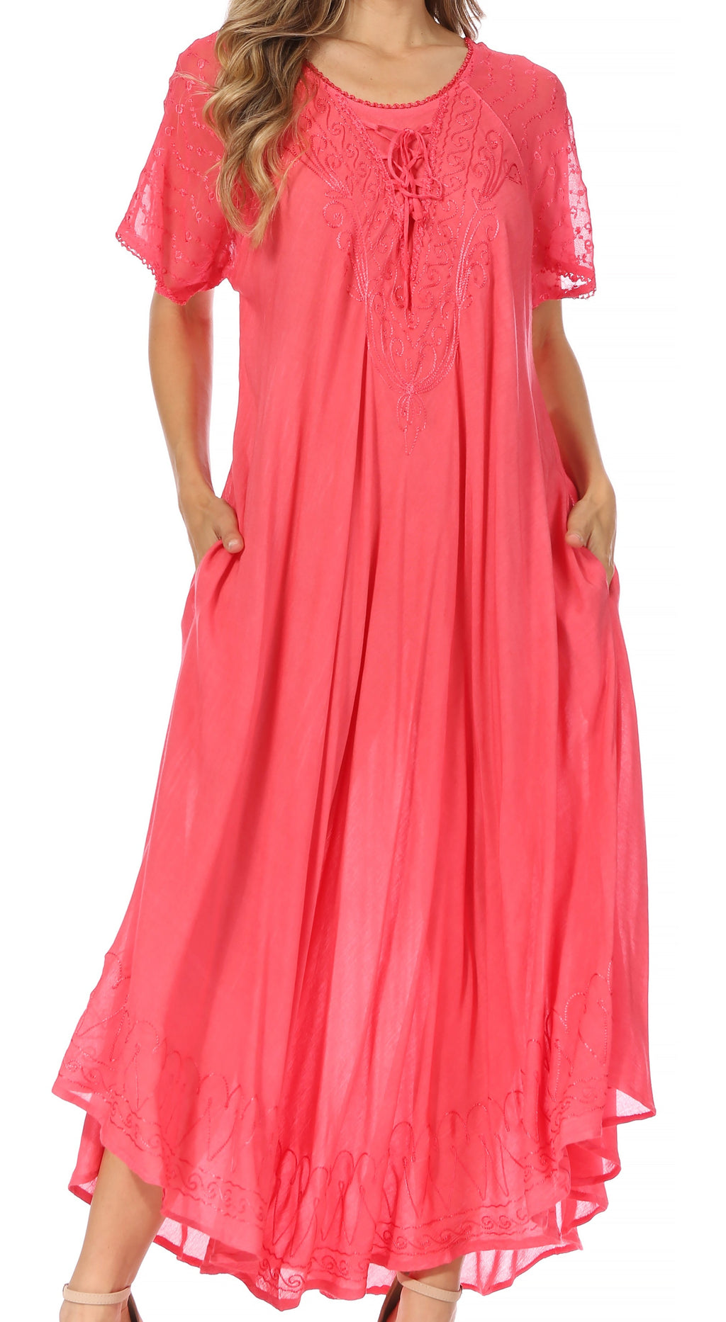 Egan Embroidered Caftan Dress & Cover-Up