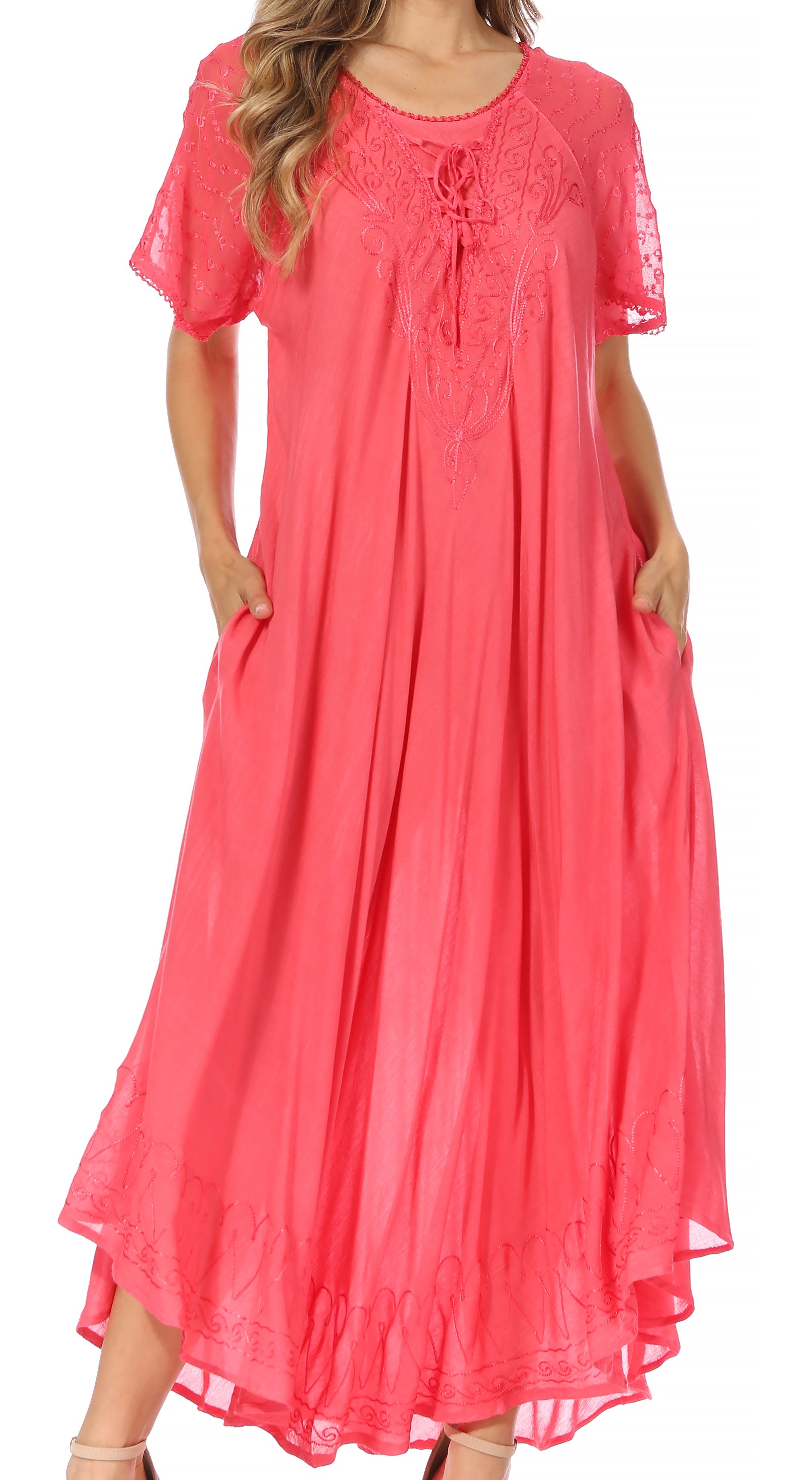 Egan Embroidered Caftan Dress & Cover-Up