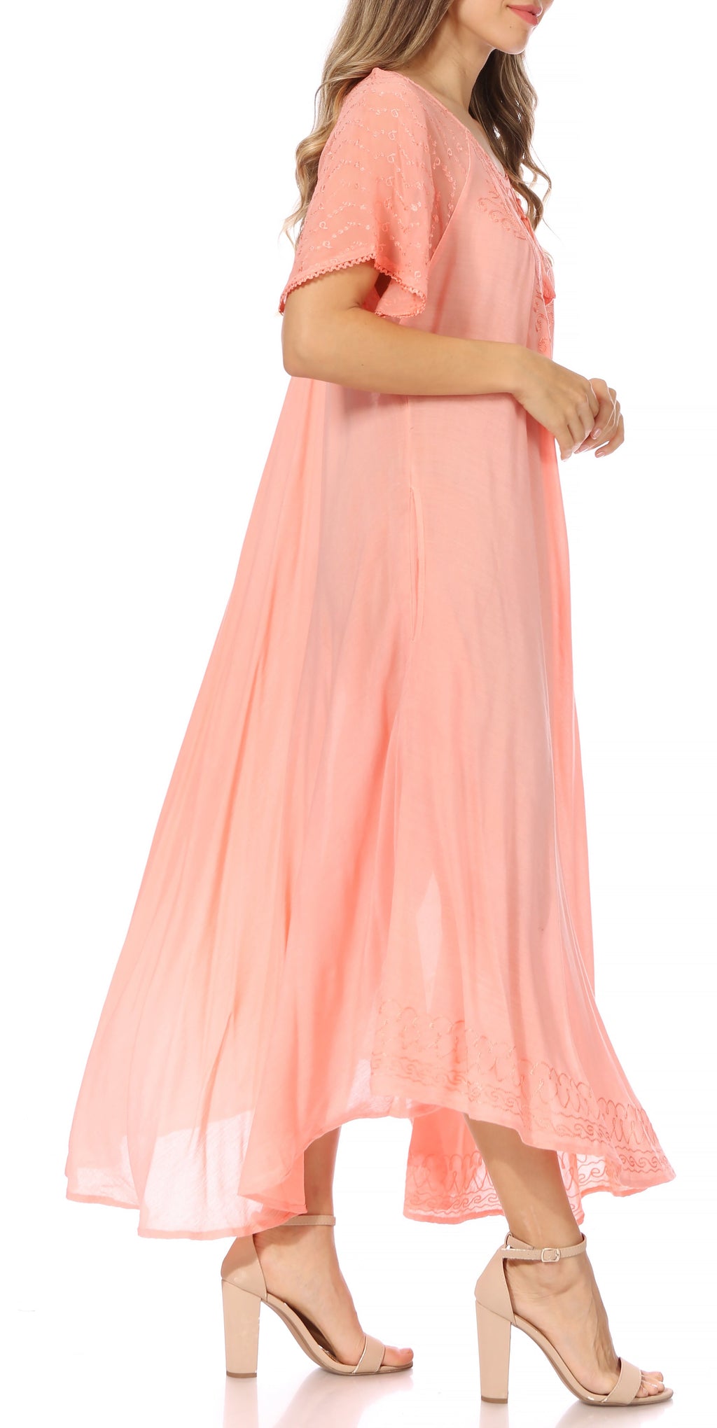 Egan Embroidered Caftan Dress & Cover-Up