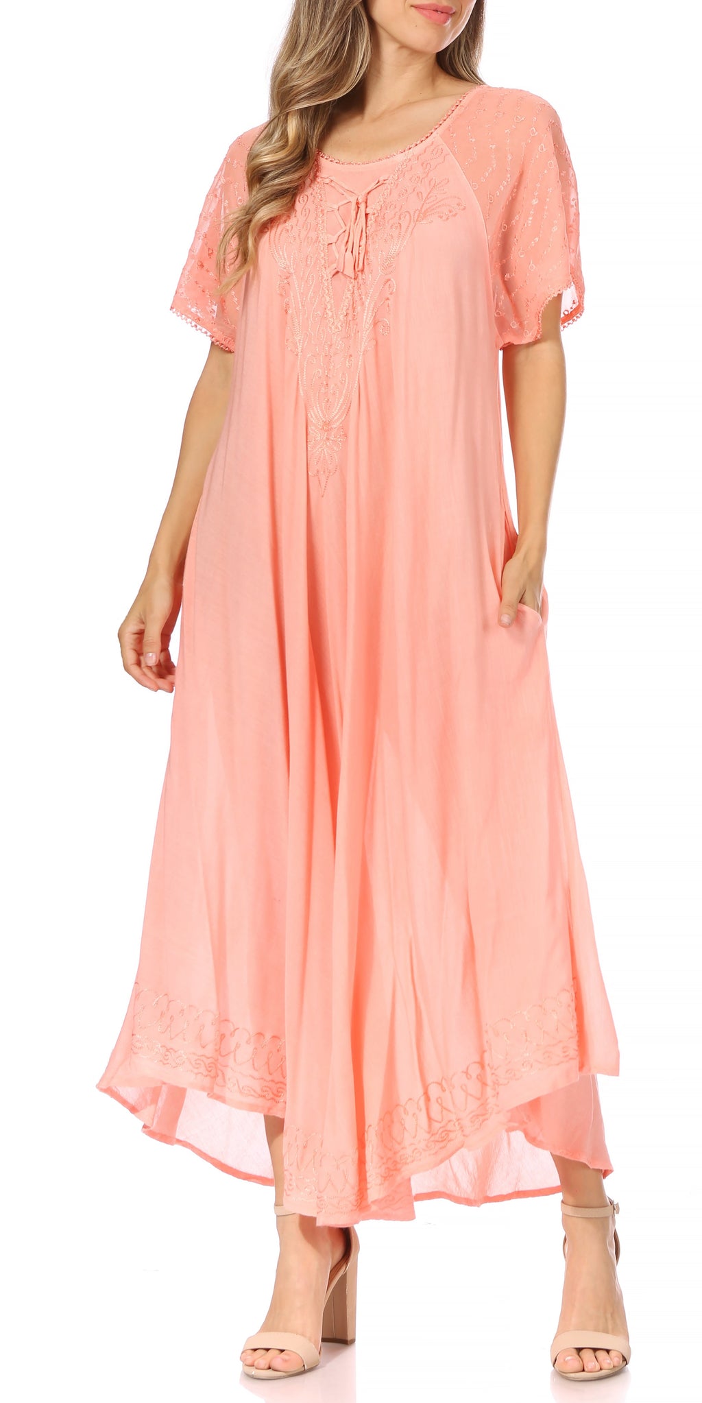 Egan Embroidered Caftan Dress & Cover-Up