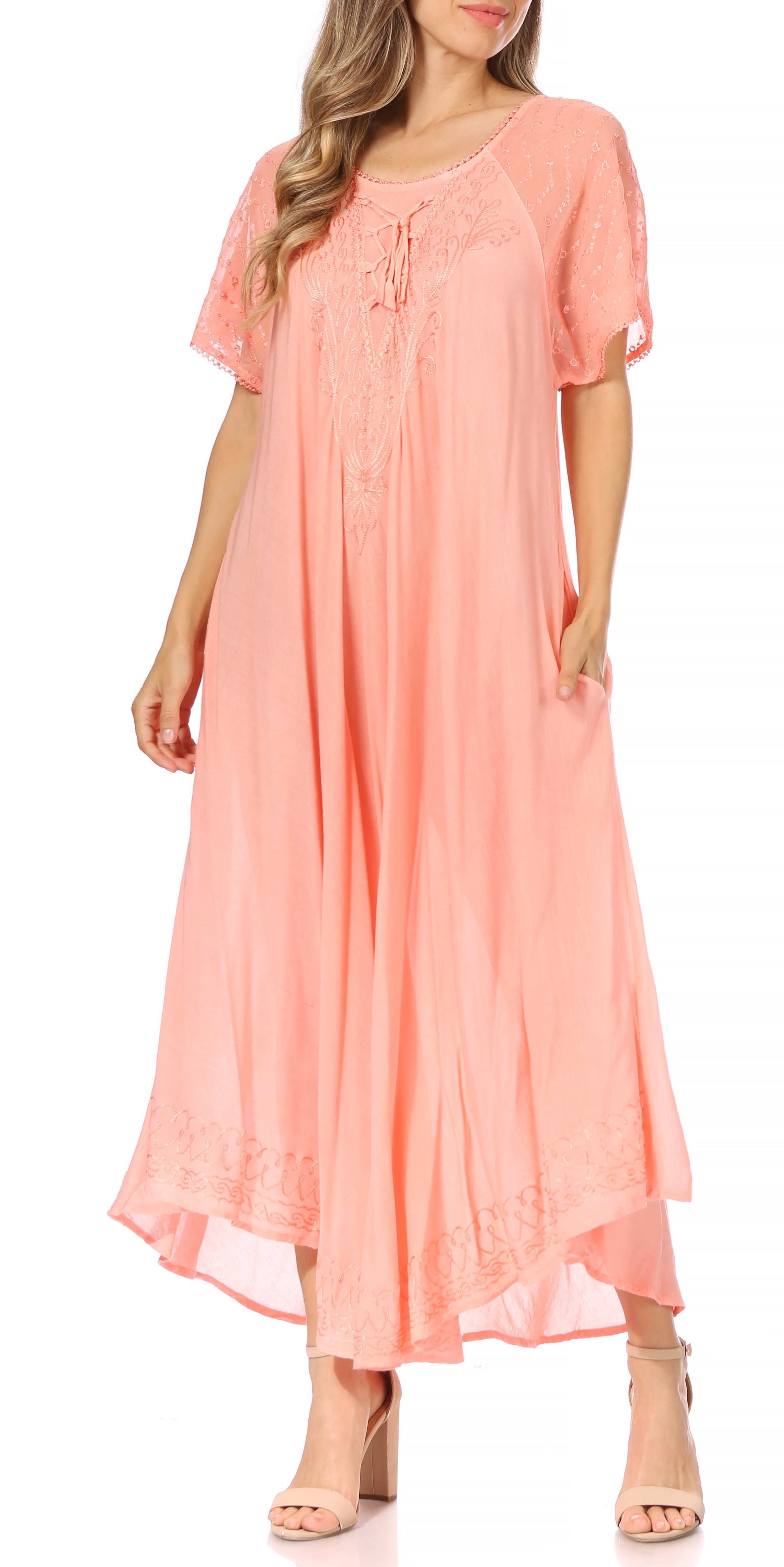 Egan Embroidered Caftan Dress & Cover-Up