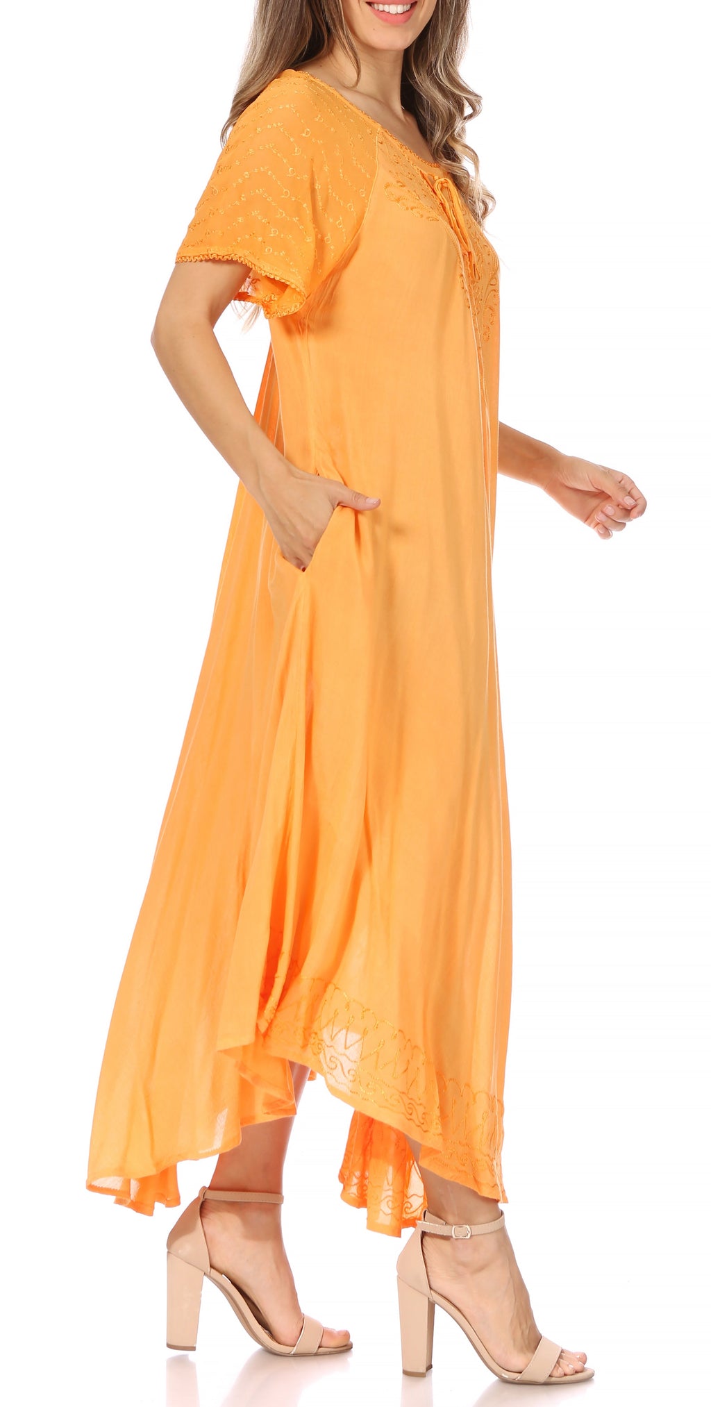 Egan Embroidered Caftan Dress & Cover-Up