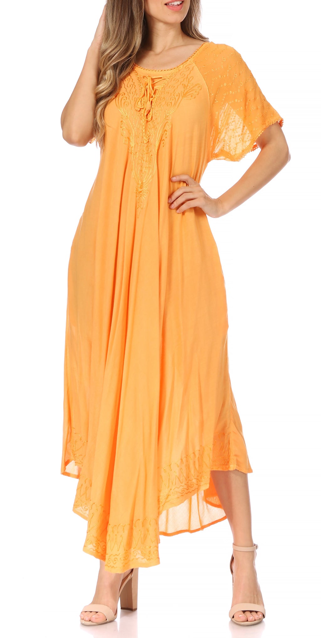 Egan Embroidered Caftan Dress & Cover-Up