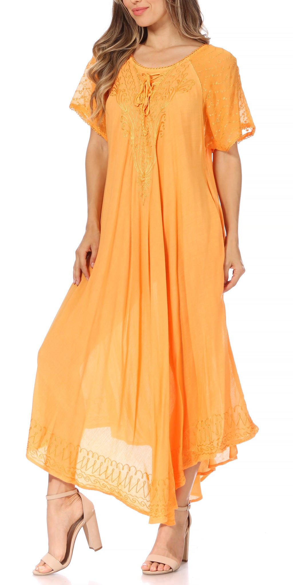 Egan Embroidered Caftan Dress & Cover-Up