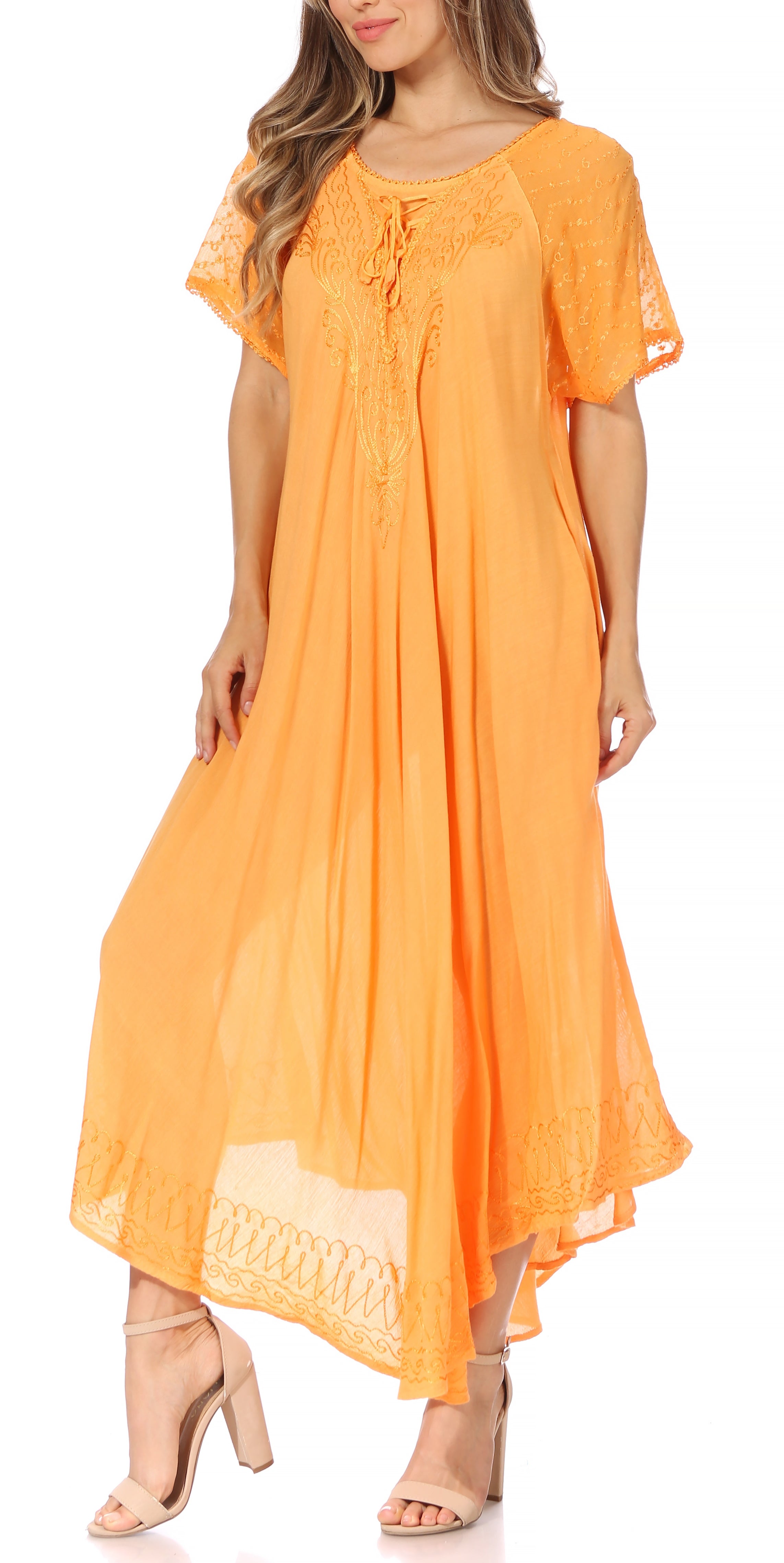 Egan Embroidered Caftan Dress & Cover-Up