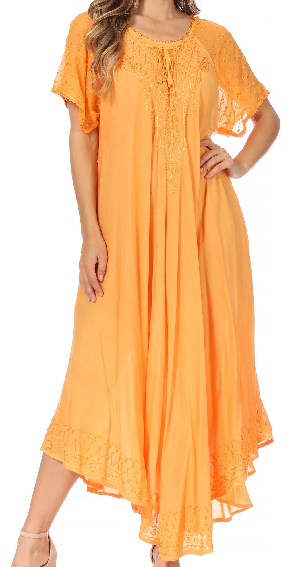 Egan Embroidered Caftan Dress & Cover-Up
