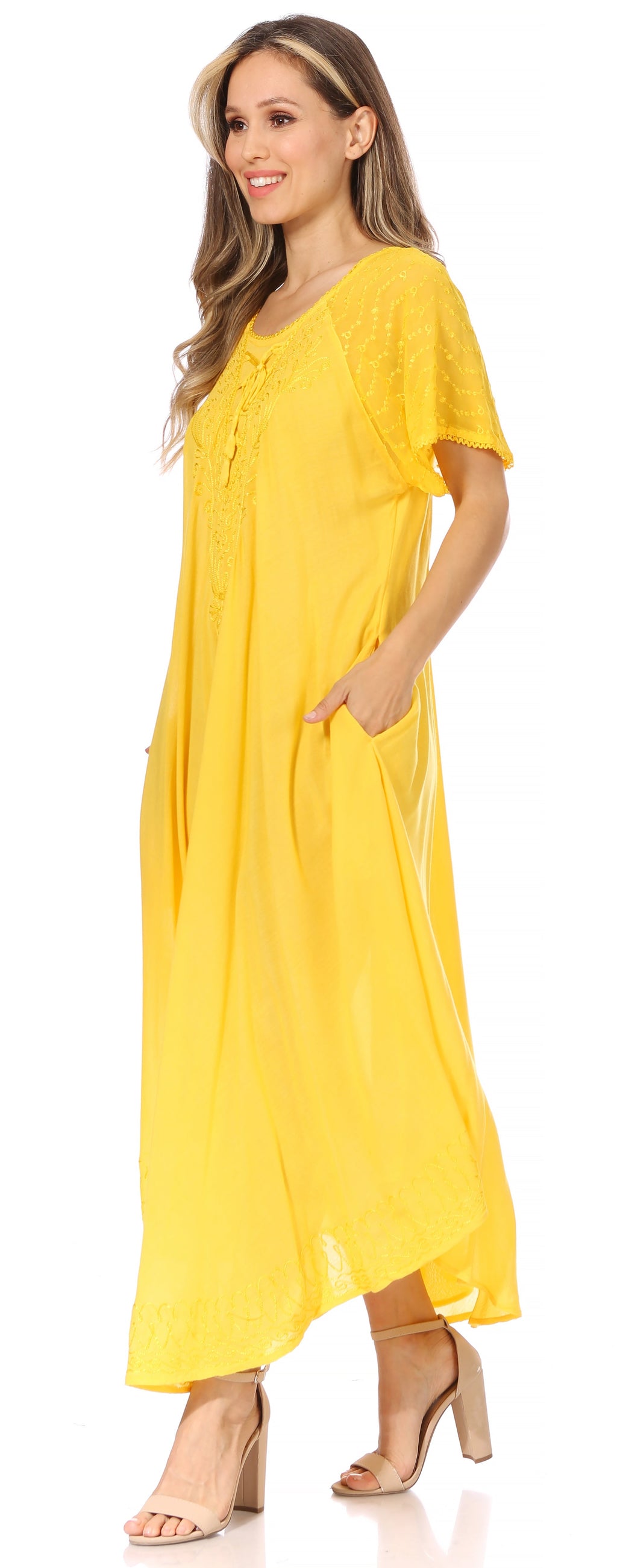 Egan Embroidered Caftan Dress & Cover-Up