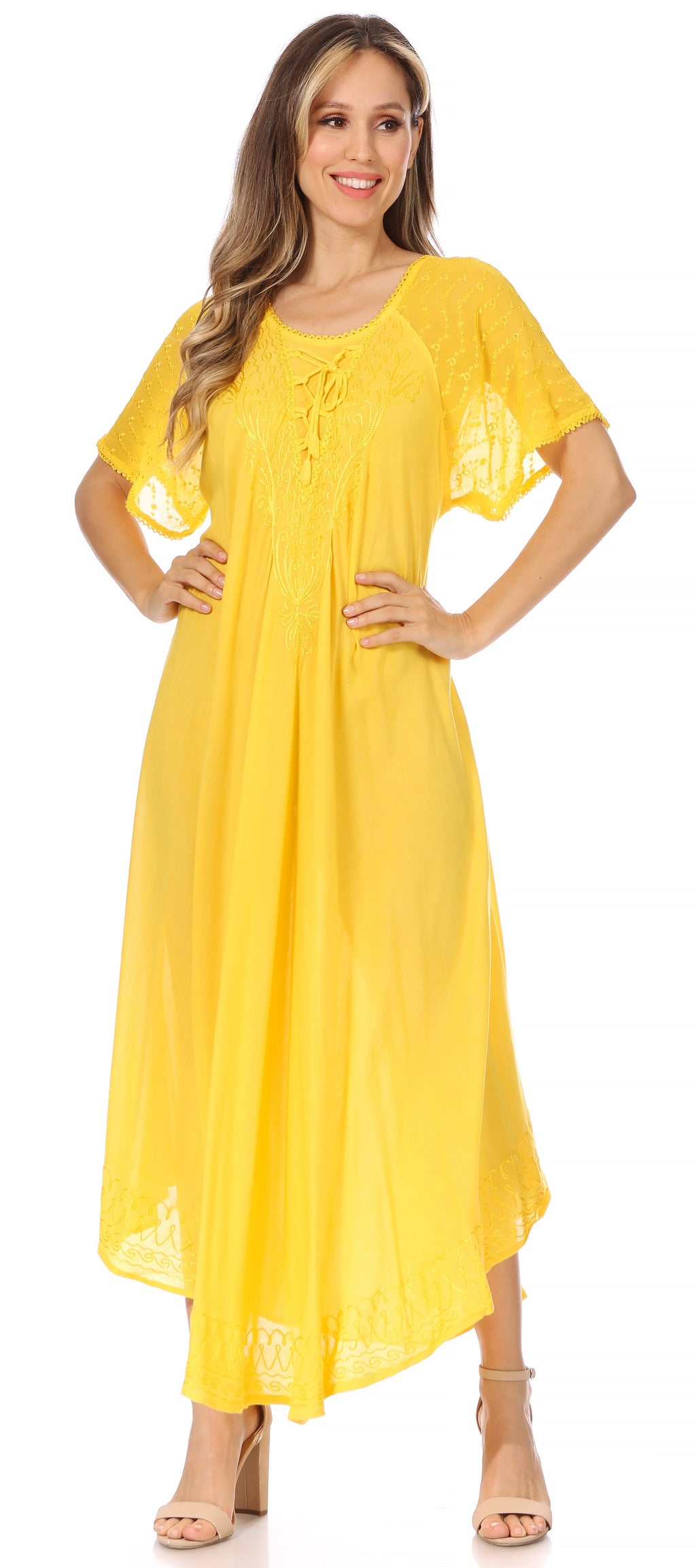 Egan Embroidered Caftan Dress & Cover-Up