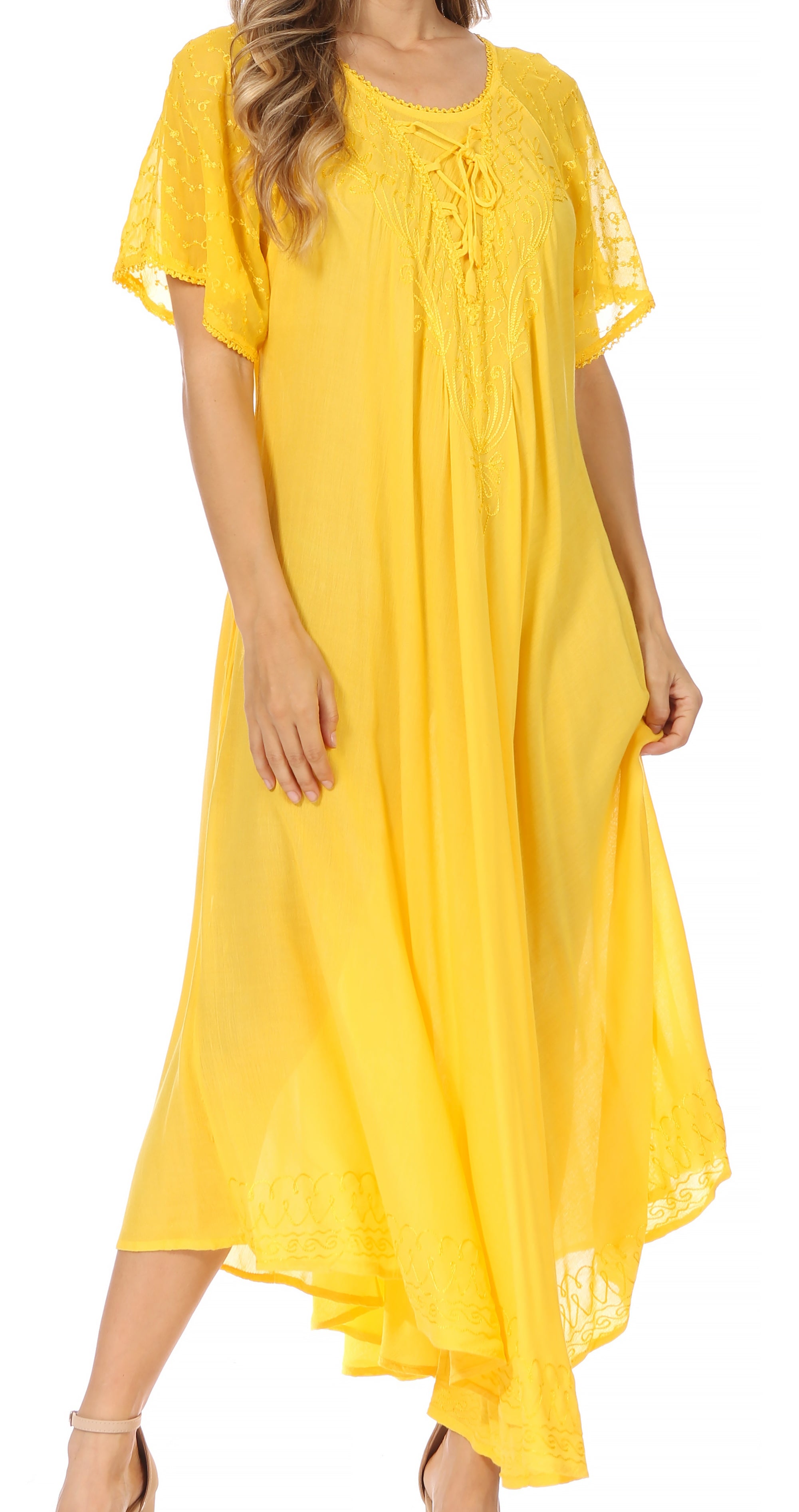 Egan Embroidered Caftan Dress & Cover-Up