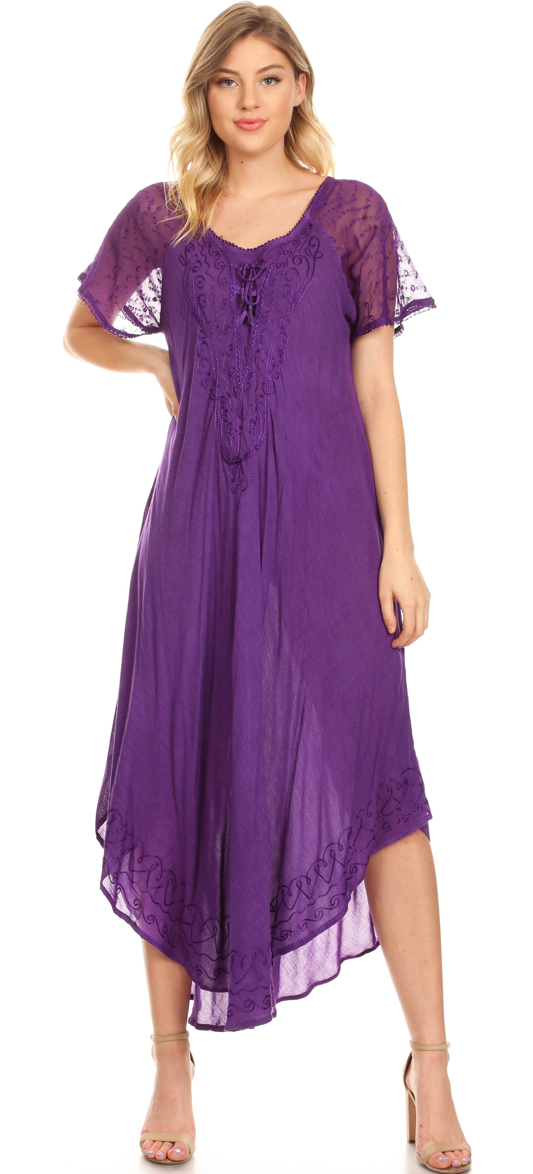 Egan Embroidered Caftan Dress & Cover-Up