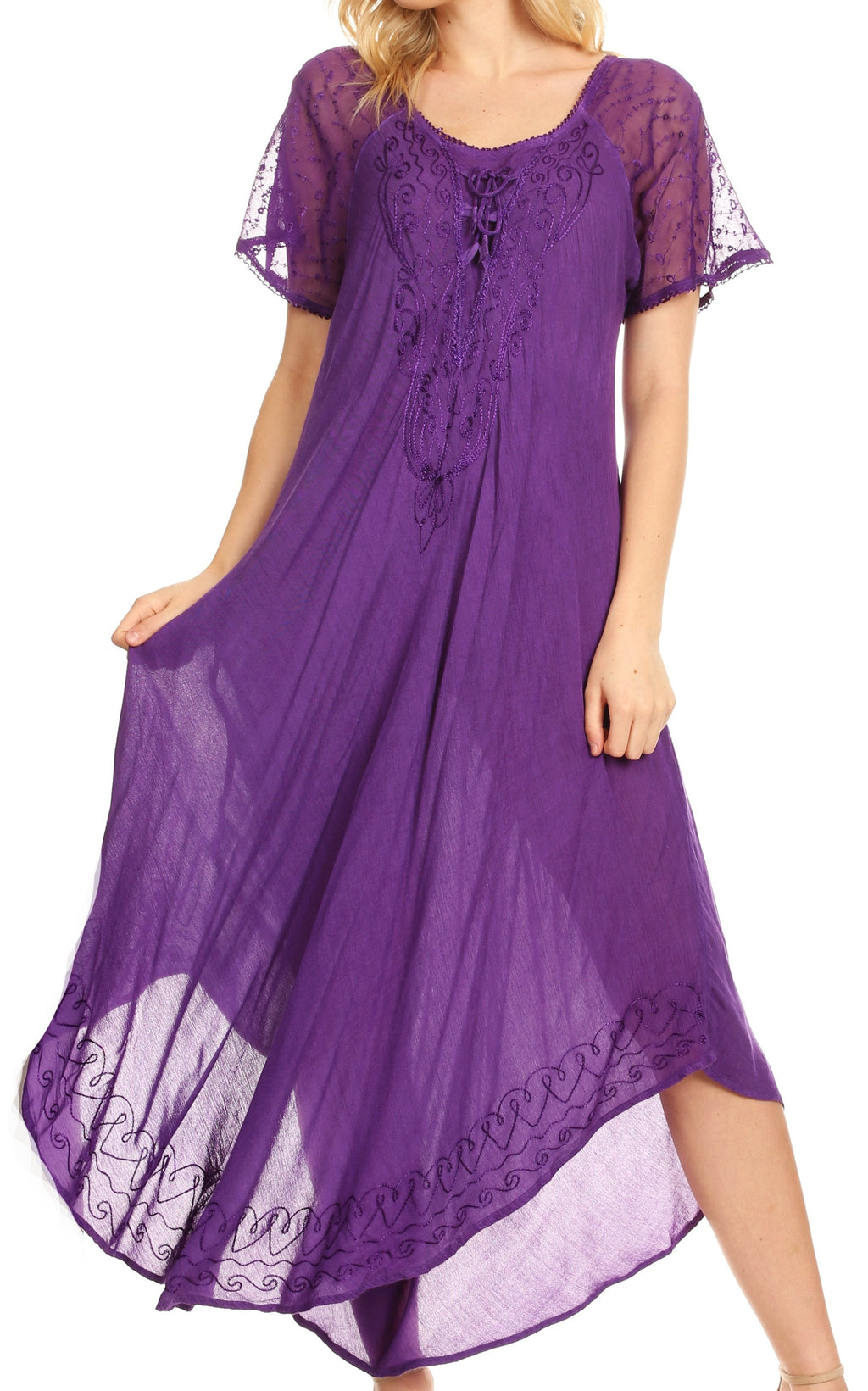 Egan Embroidered Caftan Dress & Cover-Up