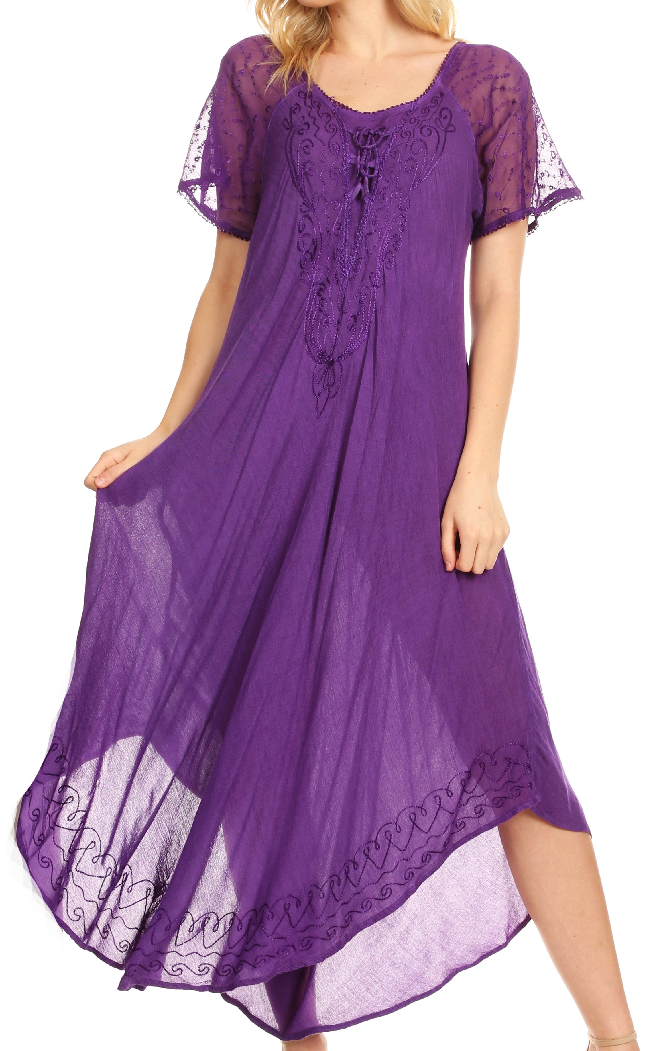 Egan Embroidered Caftan Dress & Cover-Up