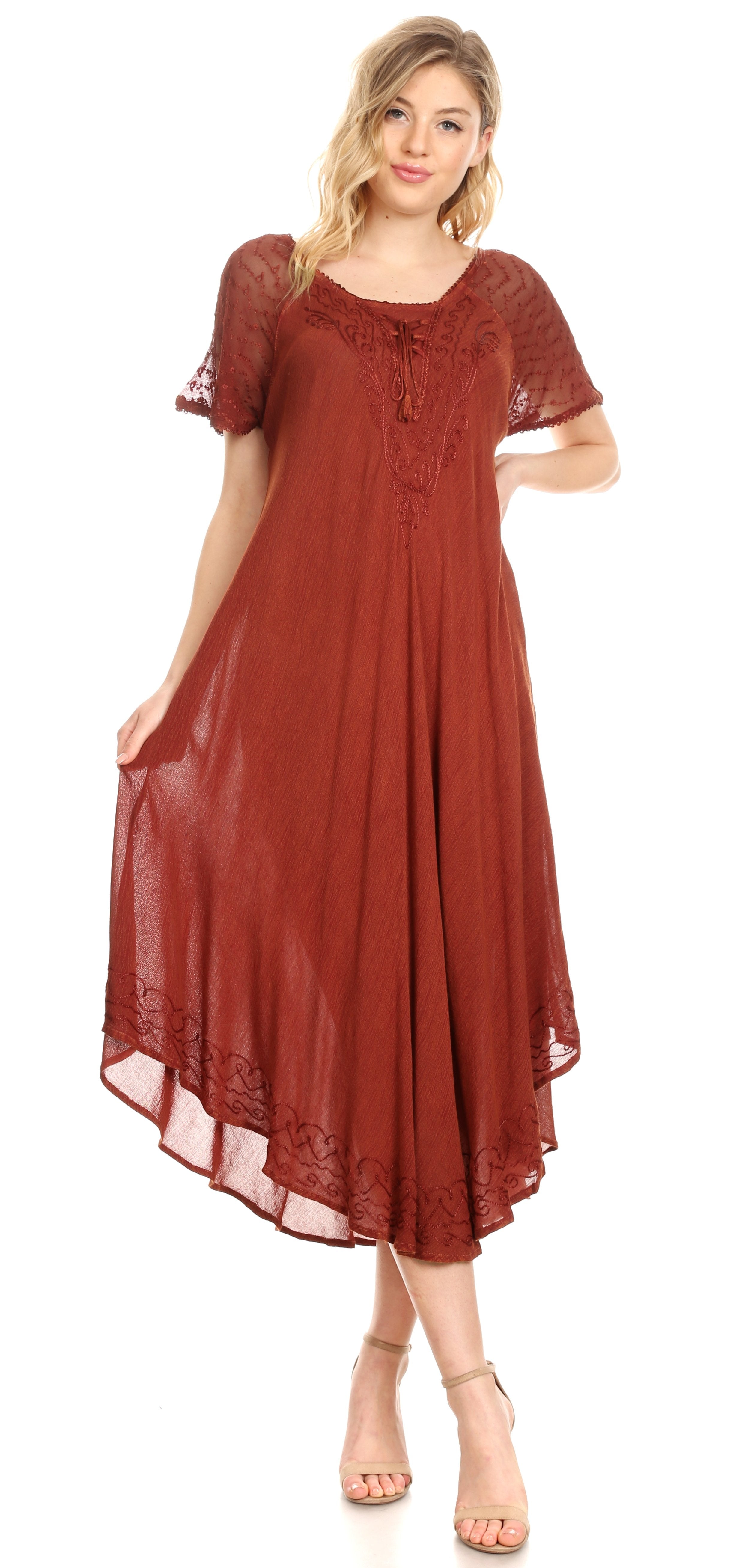 Egan Embroidered Caftan Dress & Cover-Up
