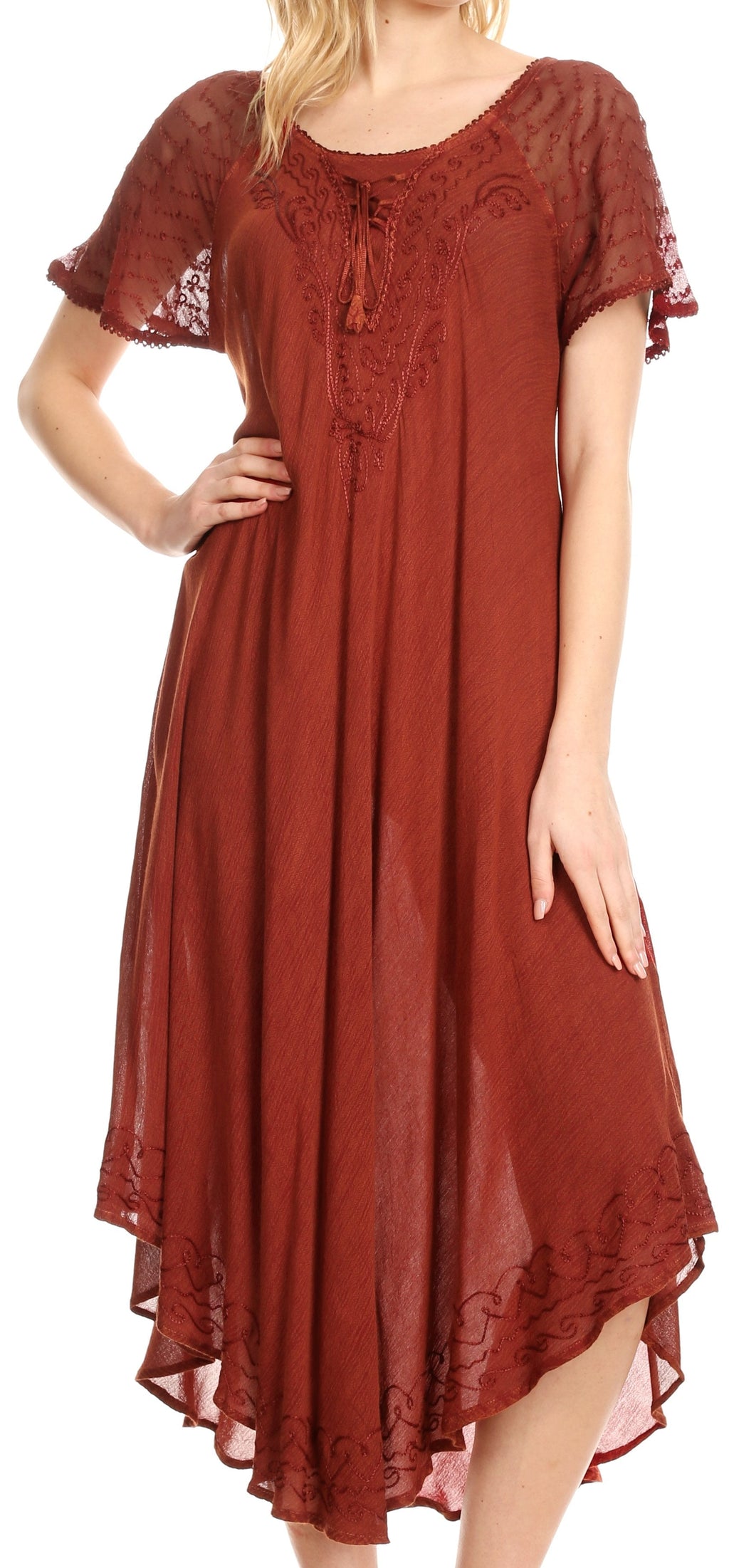 Egan Embroidered Caftan Dress & Cover-Up