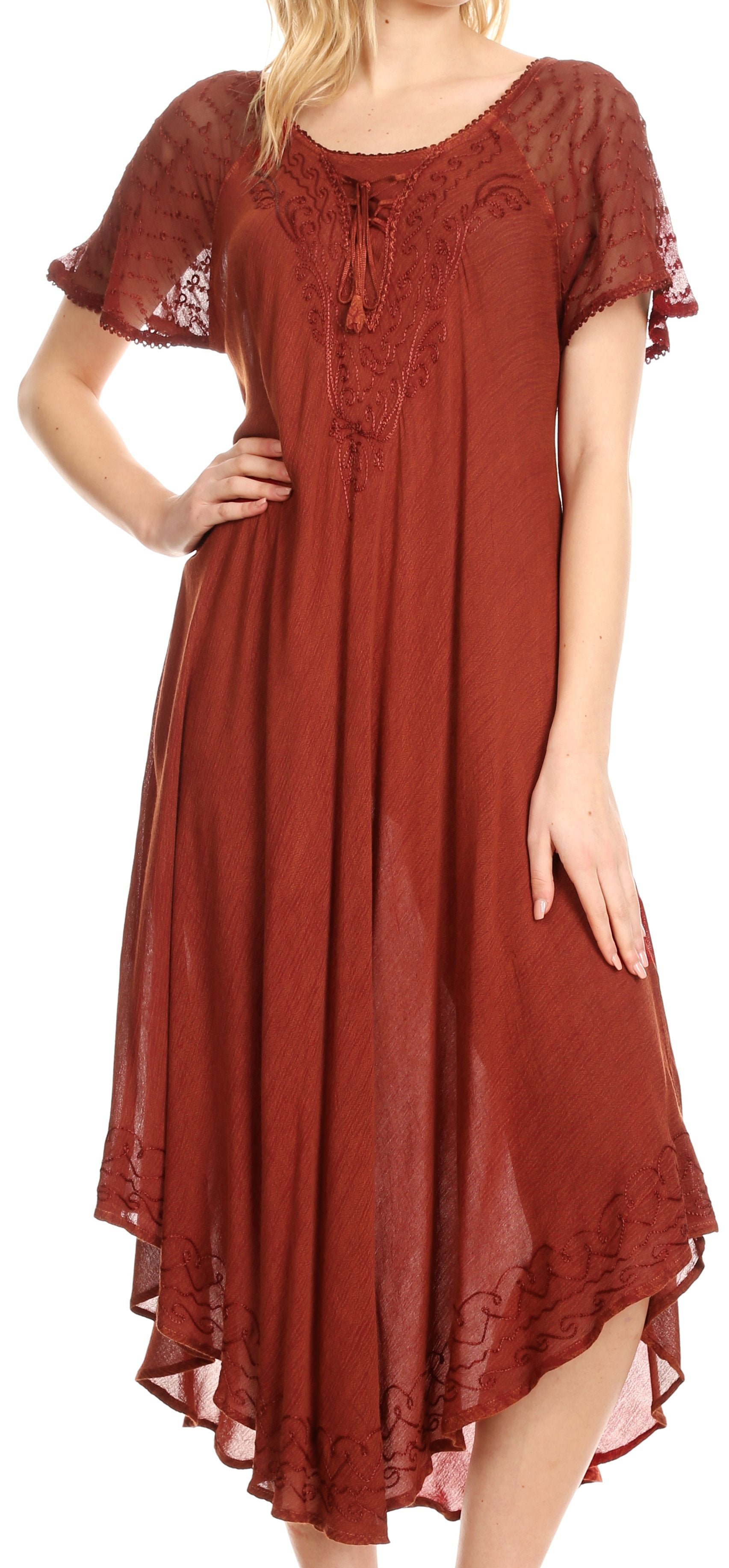 Egan Embroidered Caftan Dress & Cover-Up